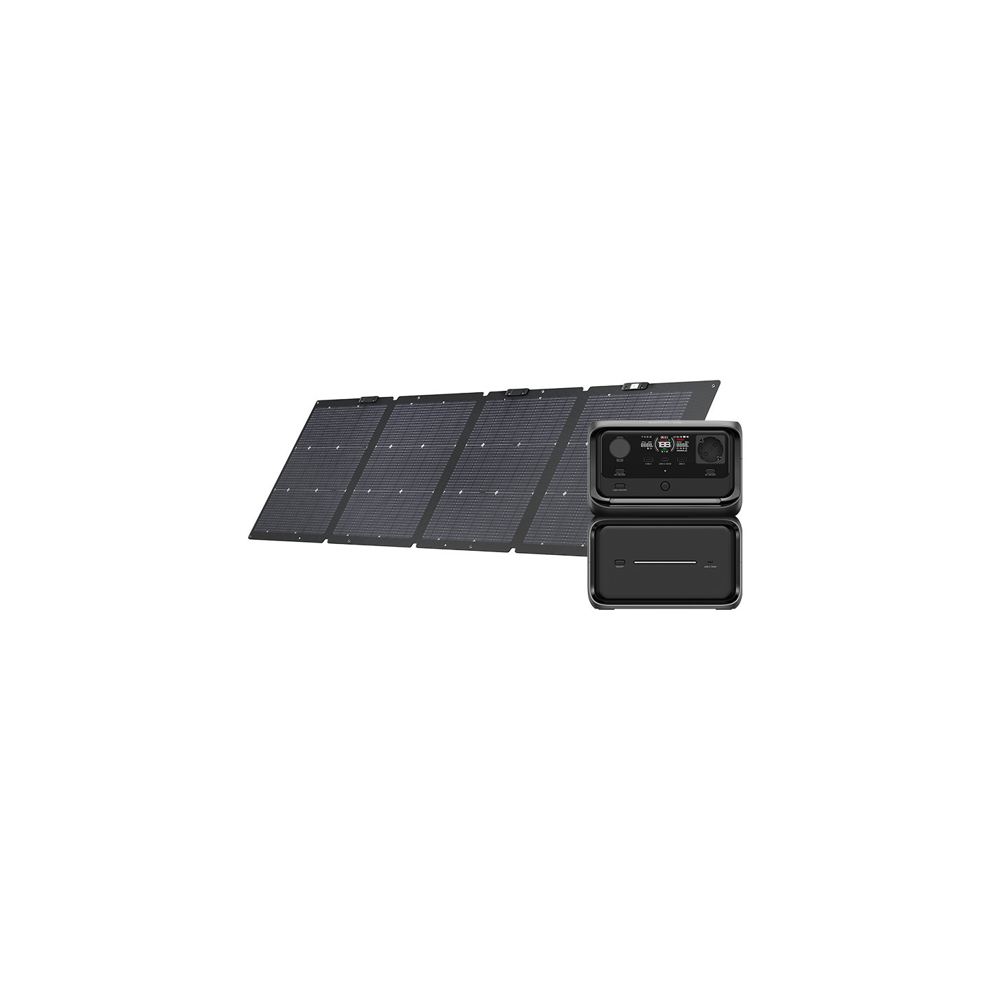 EcoFlow River 3 Max Plus power station 220W photovoltaic panel.
