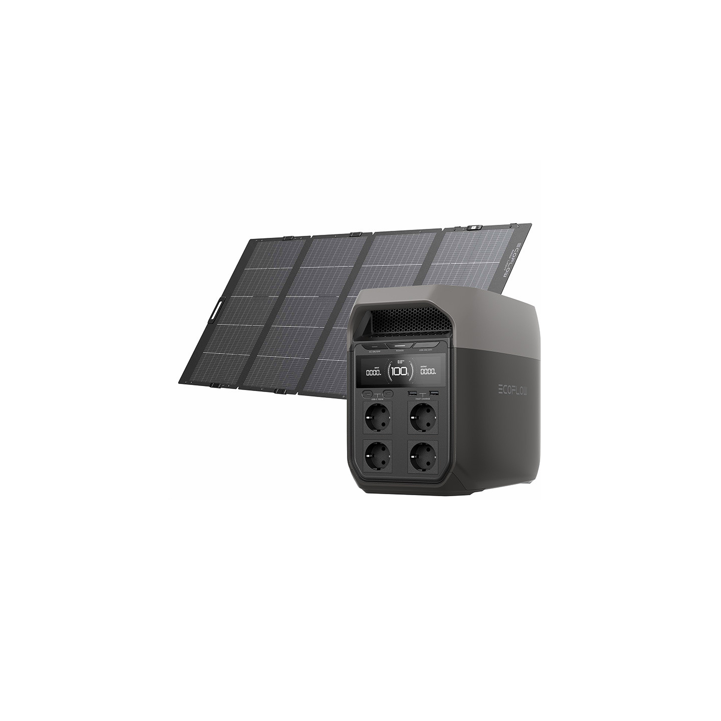 EcoFlow Delta 3 power station + 400W photovoltaic panel.