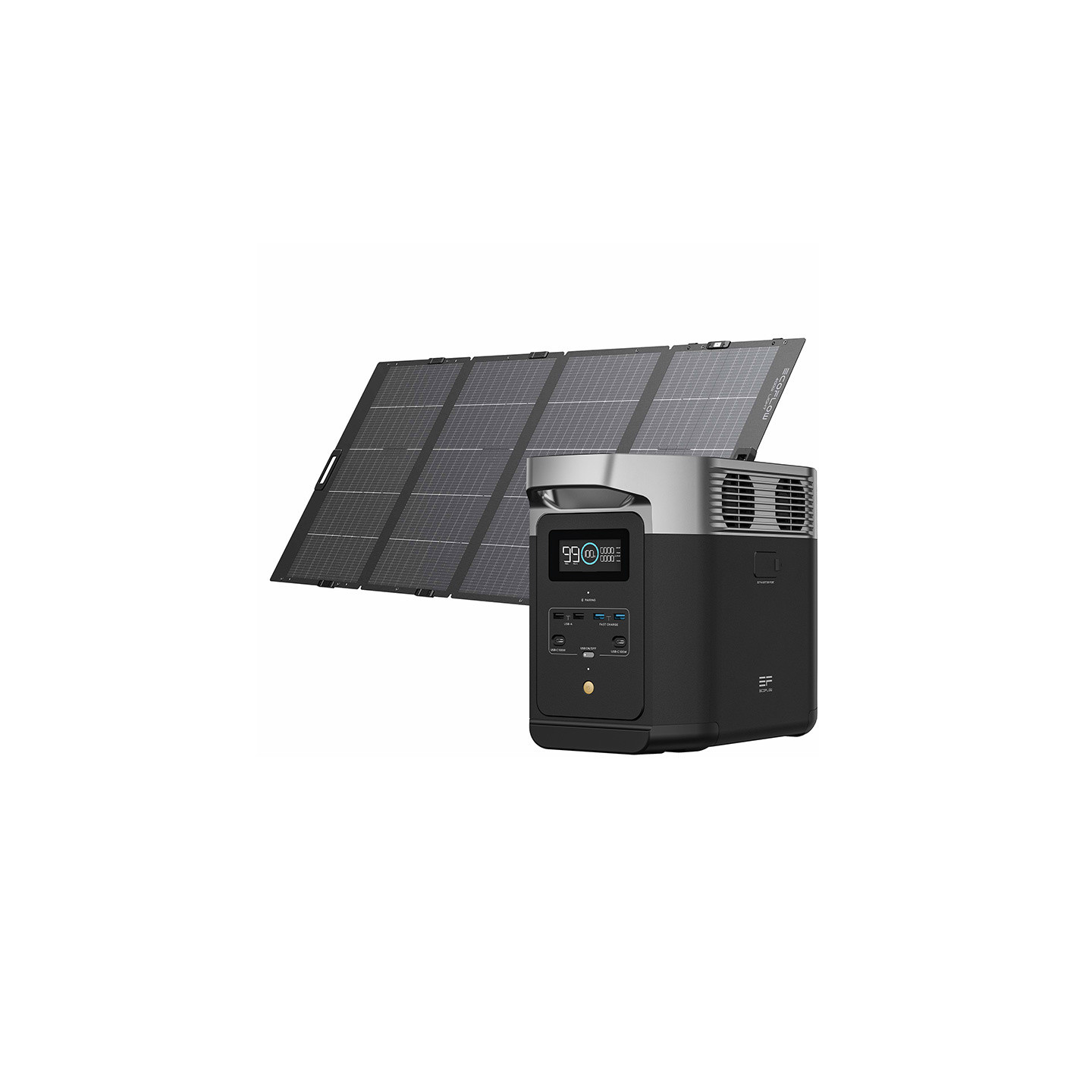 EcoFlow Delta 2 power station + 400W photovoltaic panel.