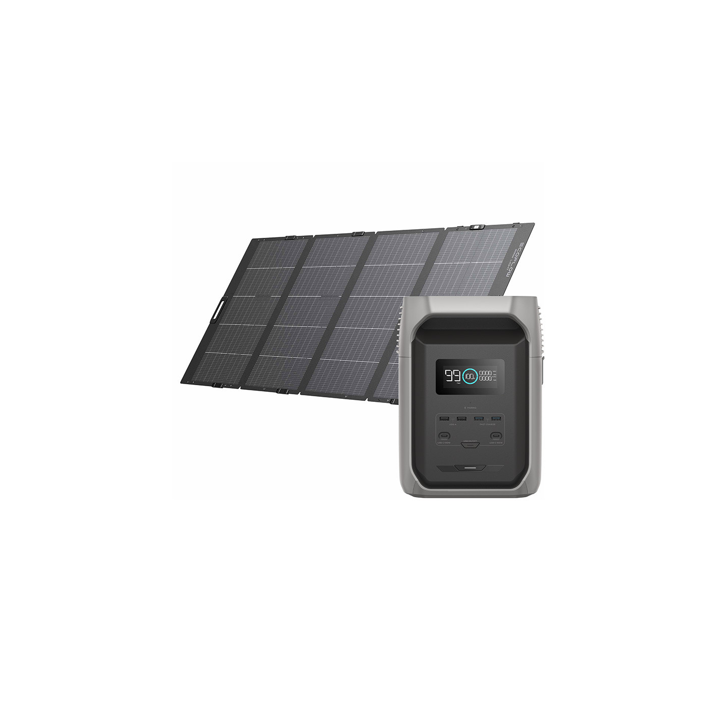 EcoFlow Delta 3 1500 power station + 400W photovoltaic panel.