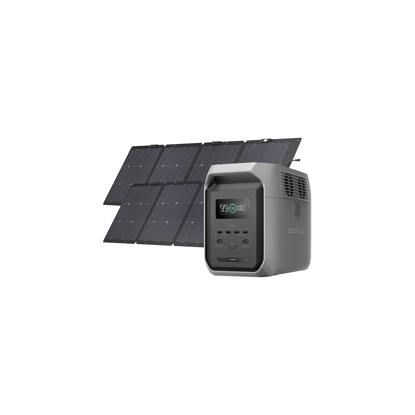 EcoFlow Delta 3 1500 power station 2x 220W photovoltaic panel.