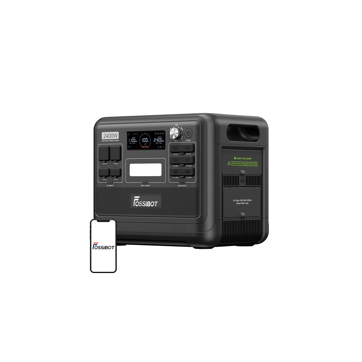 FOSSIBOT F2400 2400W Charging Station (Black)