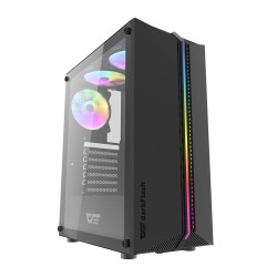 View product Darkflash DK151 LED computer case (black) + 3 RGB fans