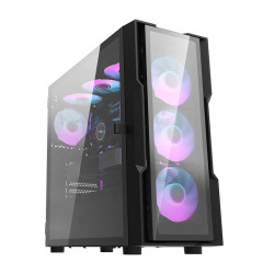 View product Darkflash DK431 Glass computer case (black) + 4 RGB fans