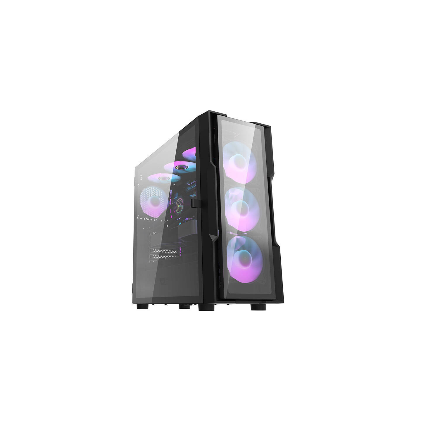 Darkflash DK431 Glass computer case (black) + 4 RGB fans