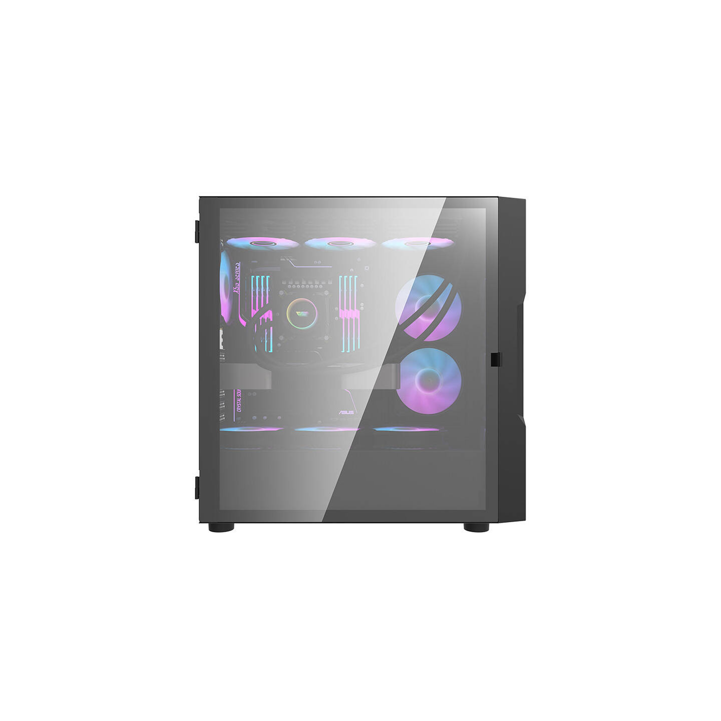 Darkflash DK431 Glass computer case (black) + 4 RGB fans