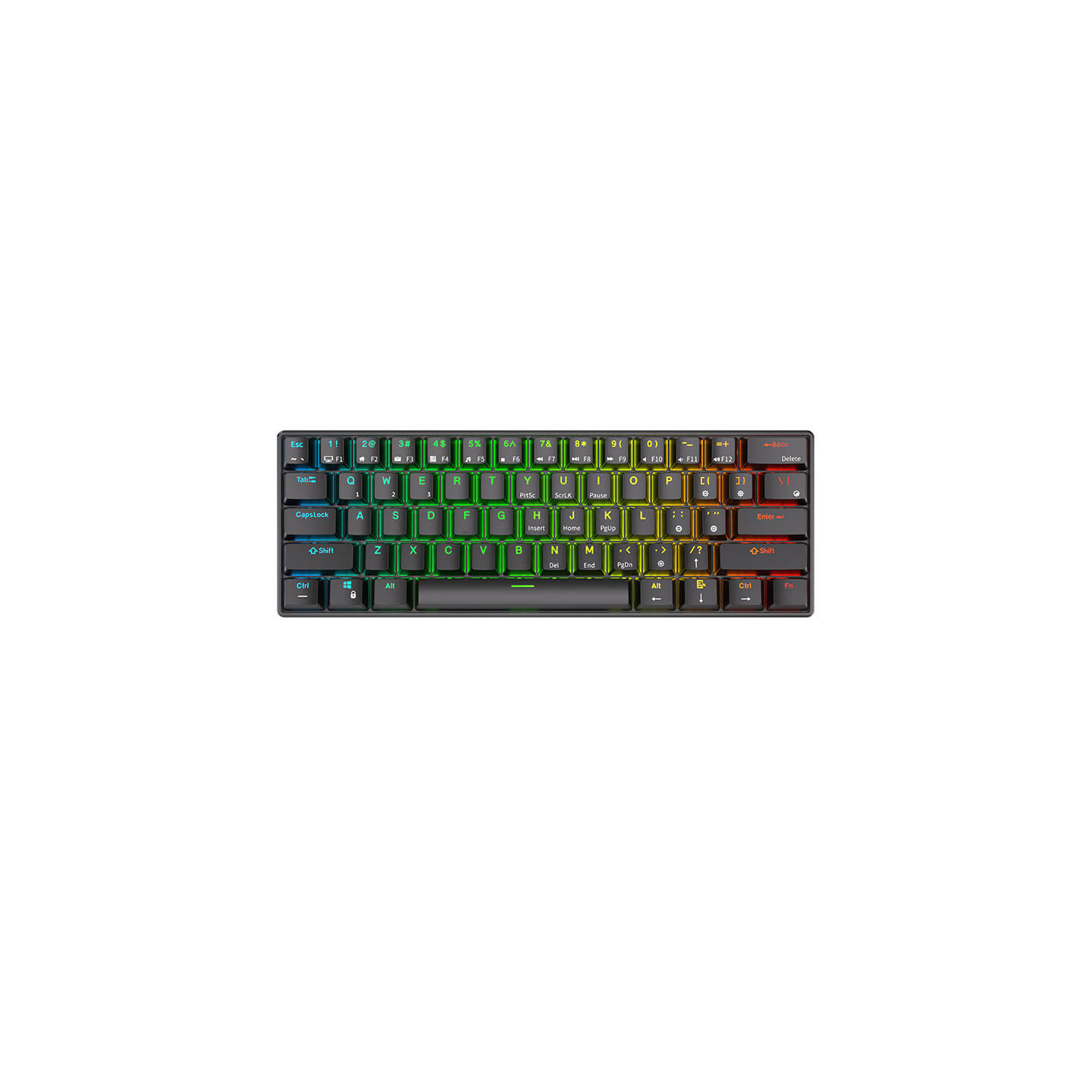 Royal Kludge RK61 RGB mechanical keyboard, red switch (black) (QWERTY)
