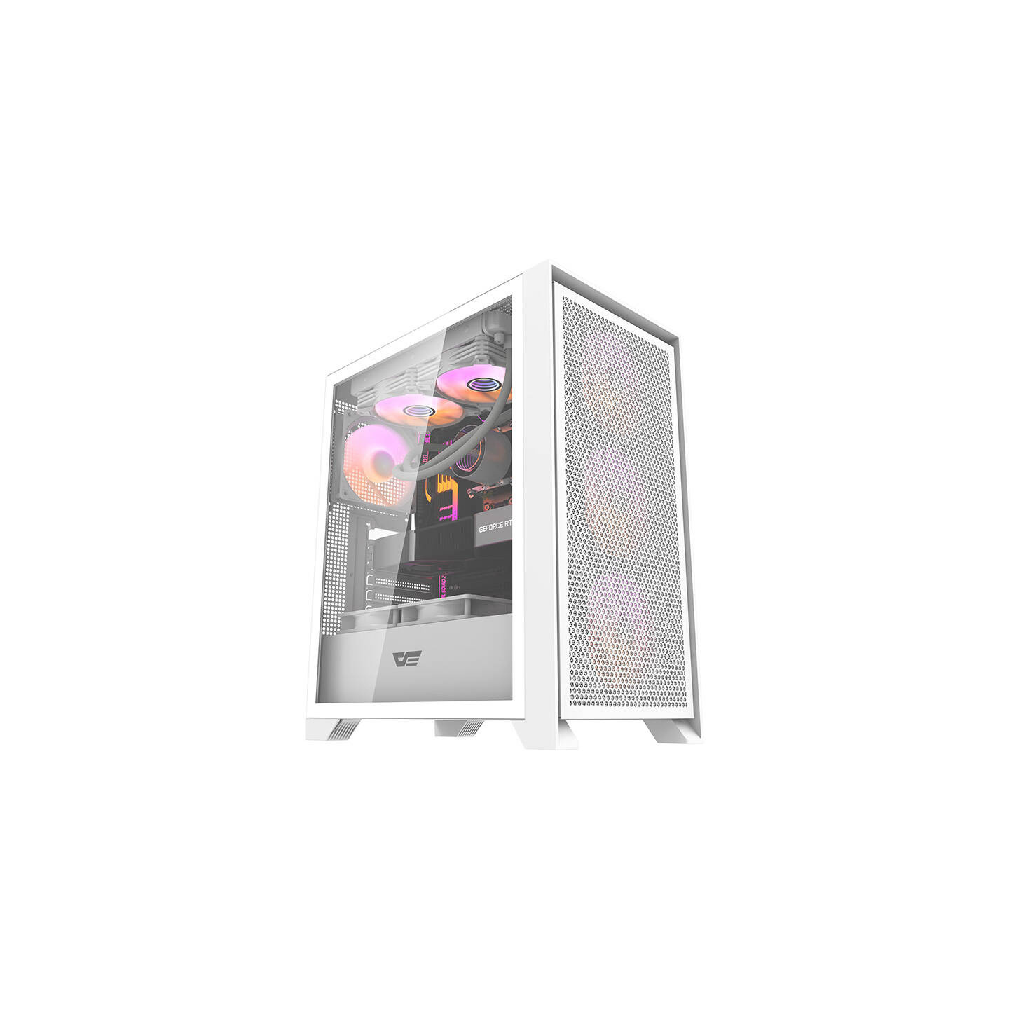 Darkflash DRX70 MESH computer case (white) + 4 RGB fans