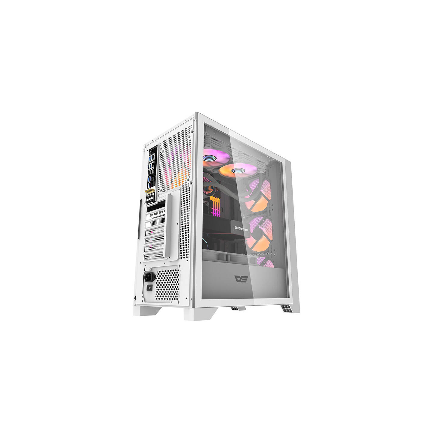 Darkflash DRX70 MESH computer case (white) + 4 RGB fans