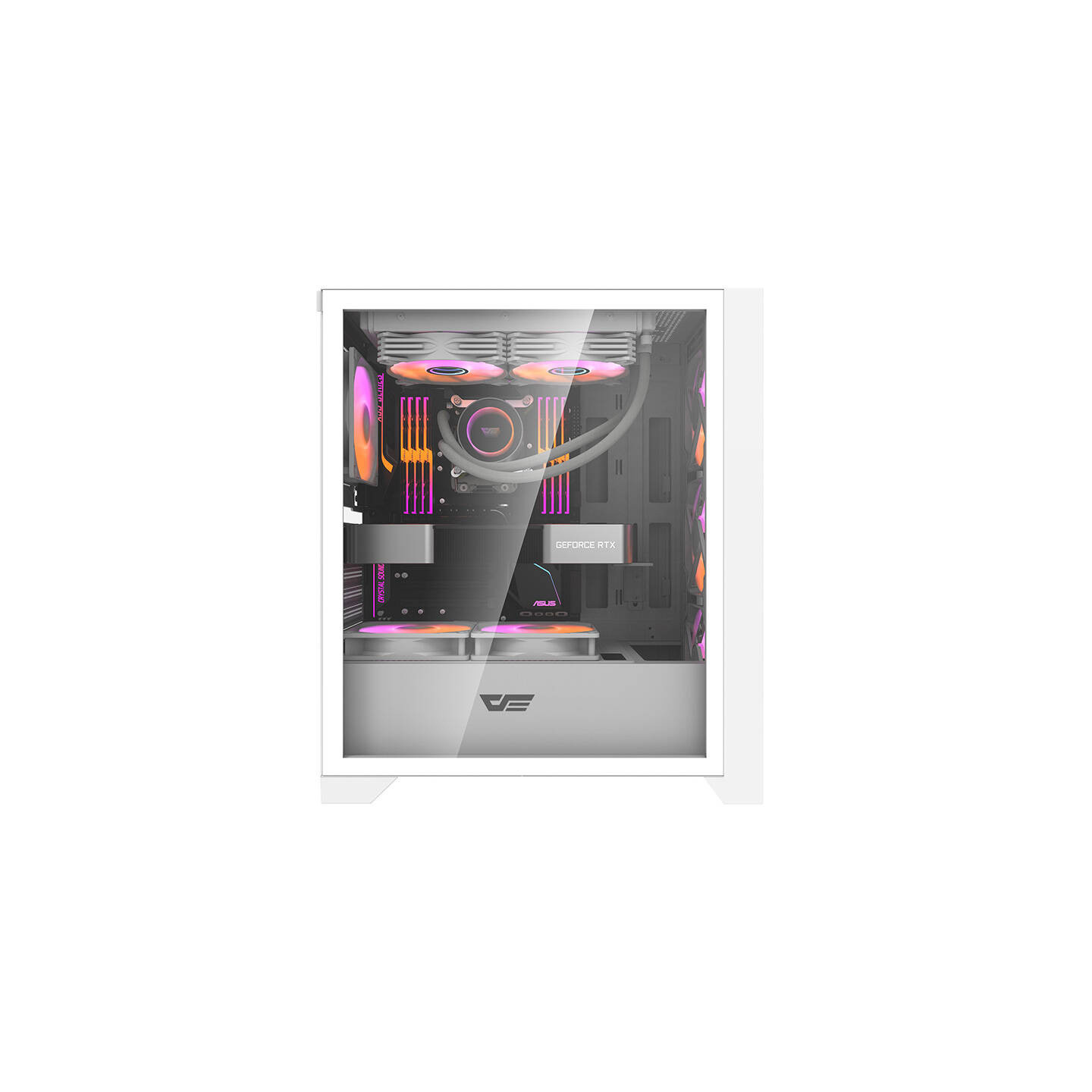 Darkflash DRX70 MESH computer case (white) + 4 RGB fans