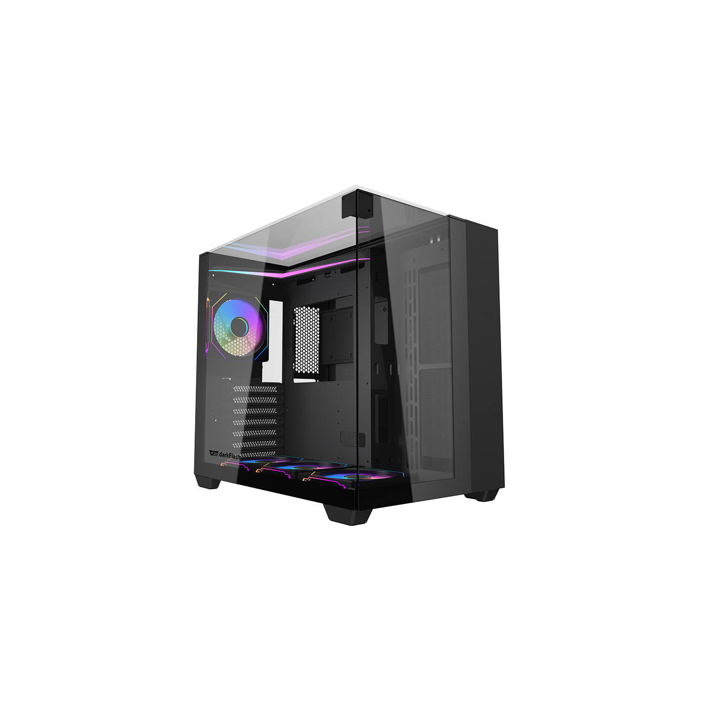 Darkflash TH285 computer case (black) + 4 fans