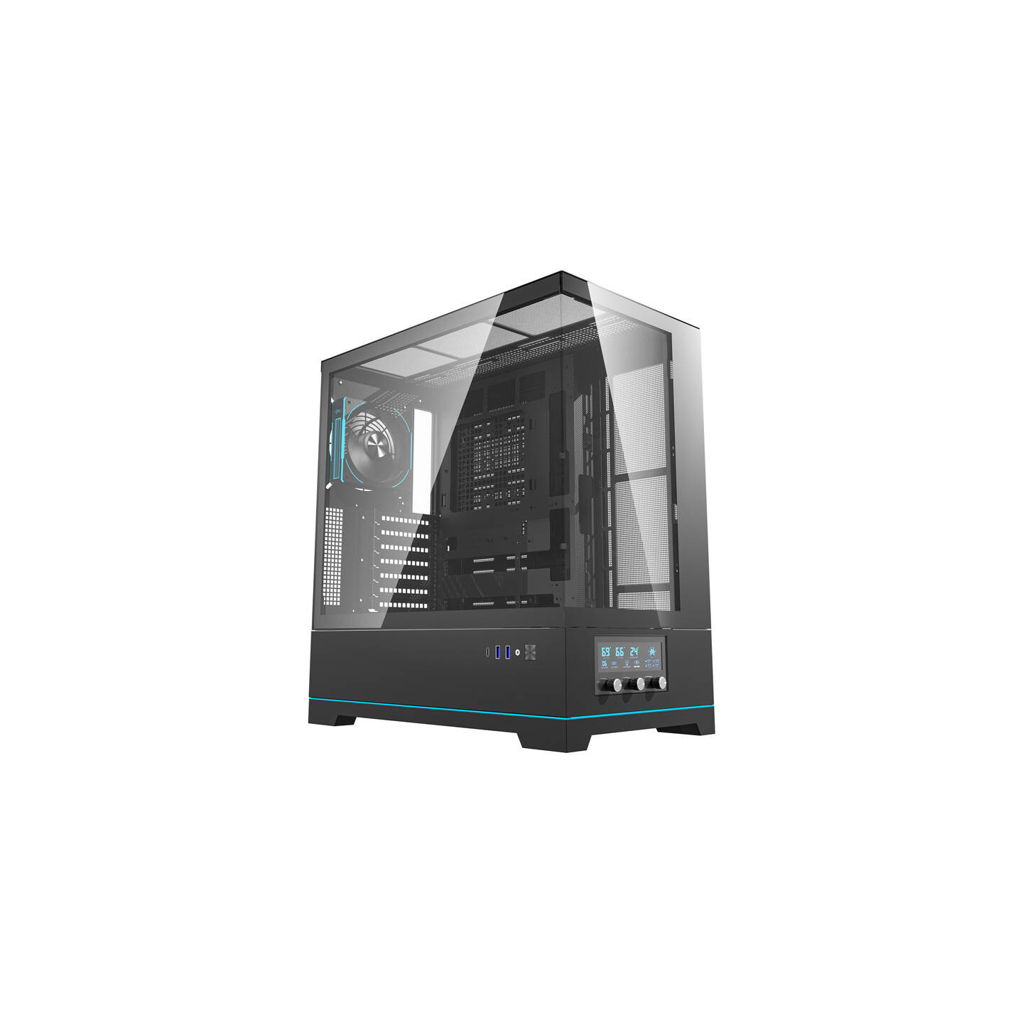 Darkflash DY451 PRO computer case (black) + 1 fan
