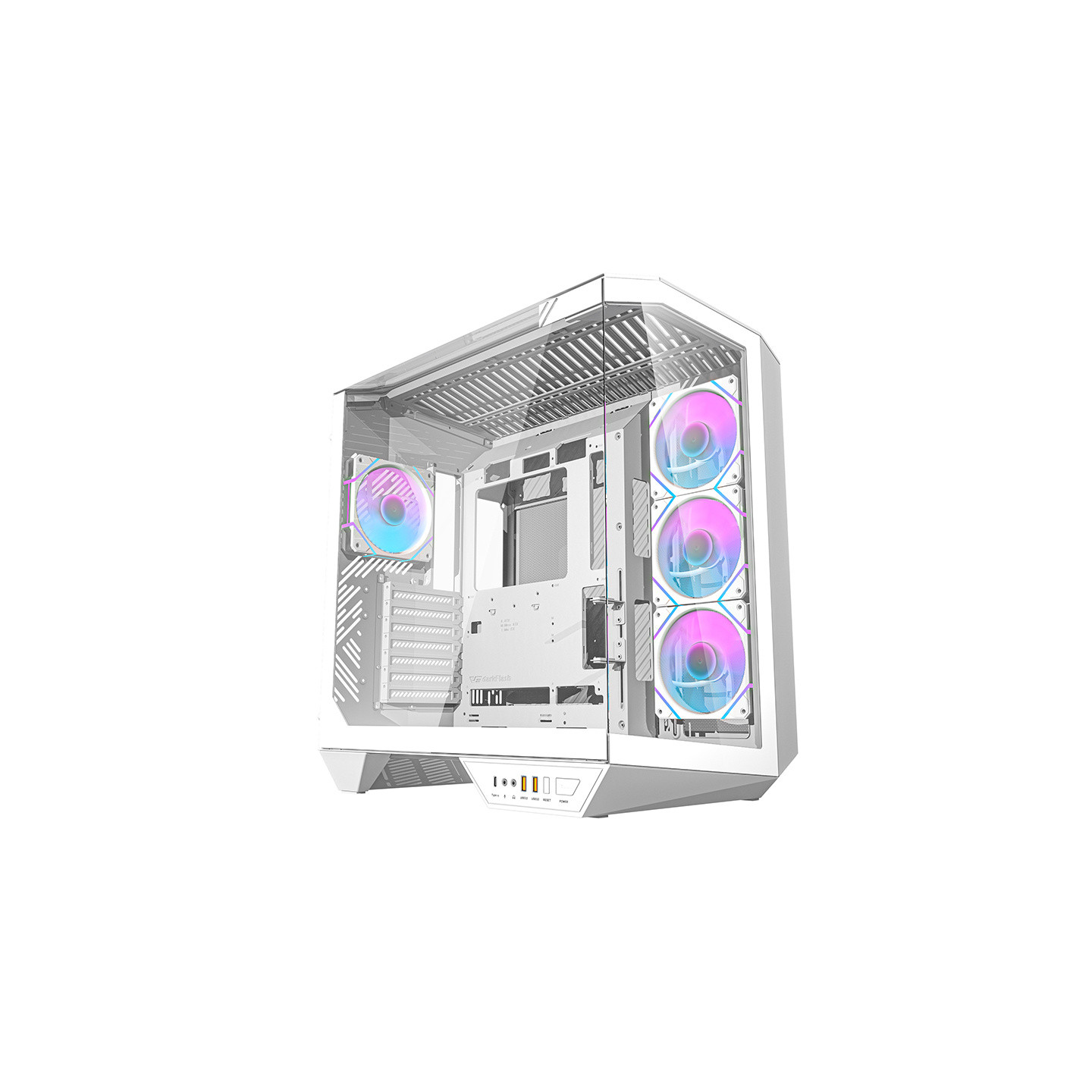 Darkflash DY470 computer case (white) + 4 fans + GPU bracket