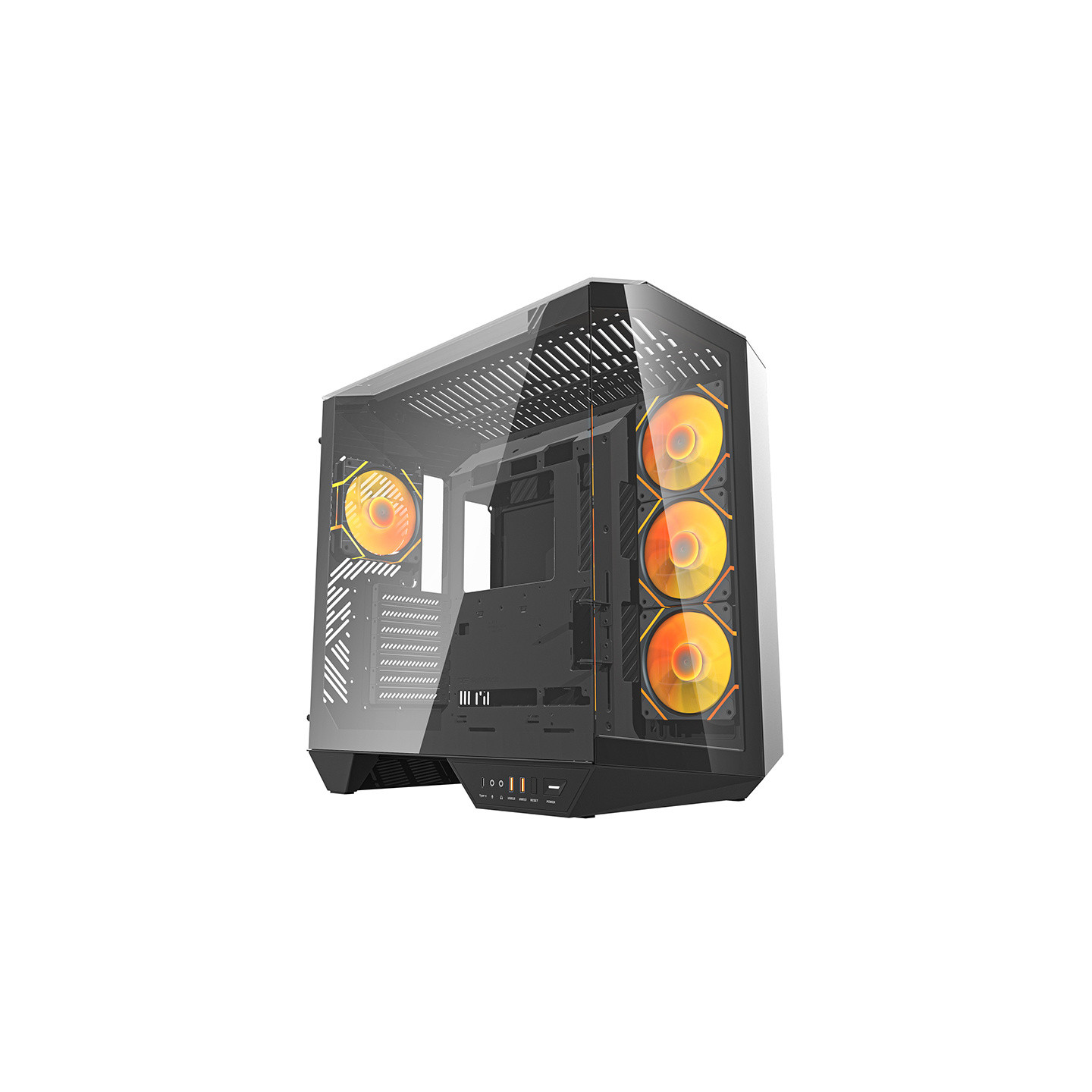 Darkflash DY470 computer case (black) + 4 fans + GPU bracket