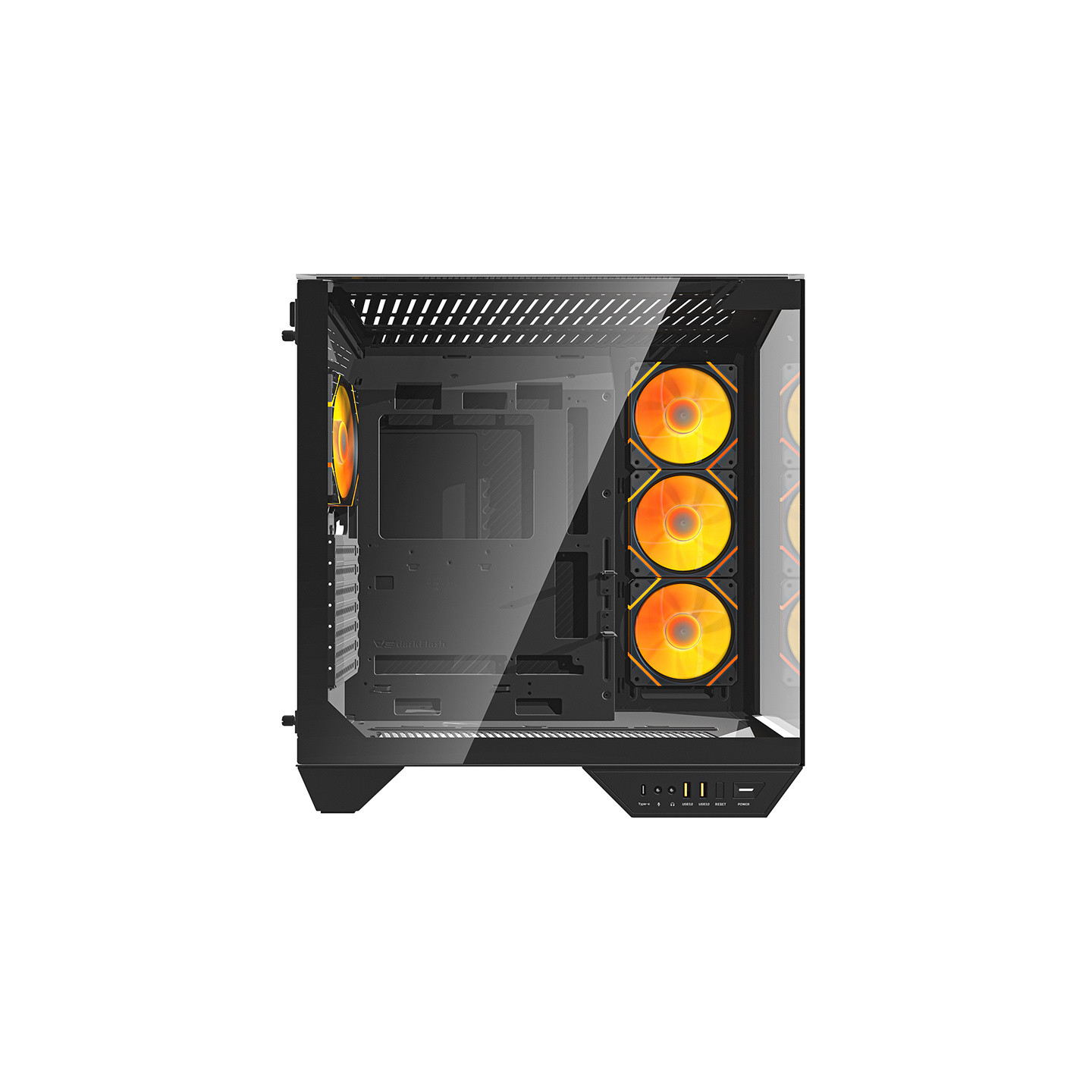 Darkflash DY470 computer case (black) + 4 fans + GPU bracket