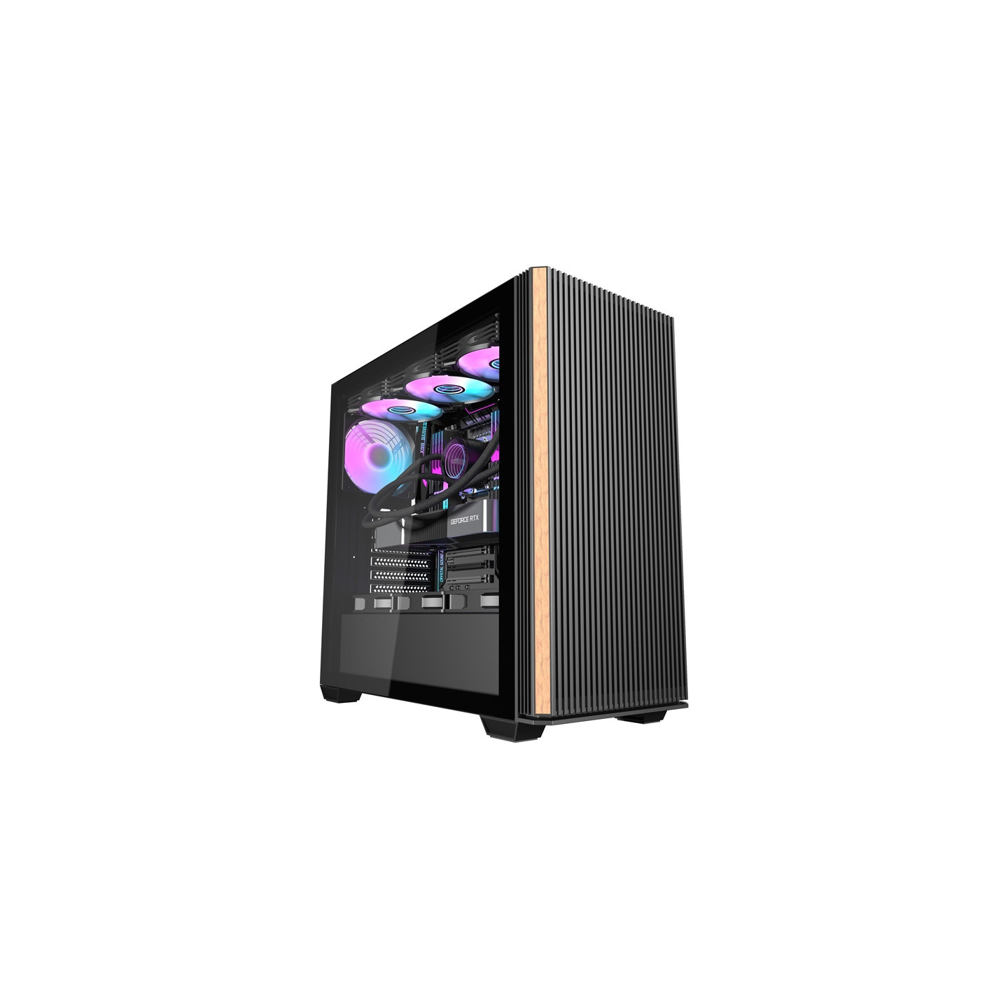 Darkflash DS900WS computer case (black) + 4 fans