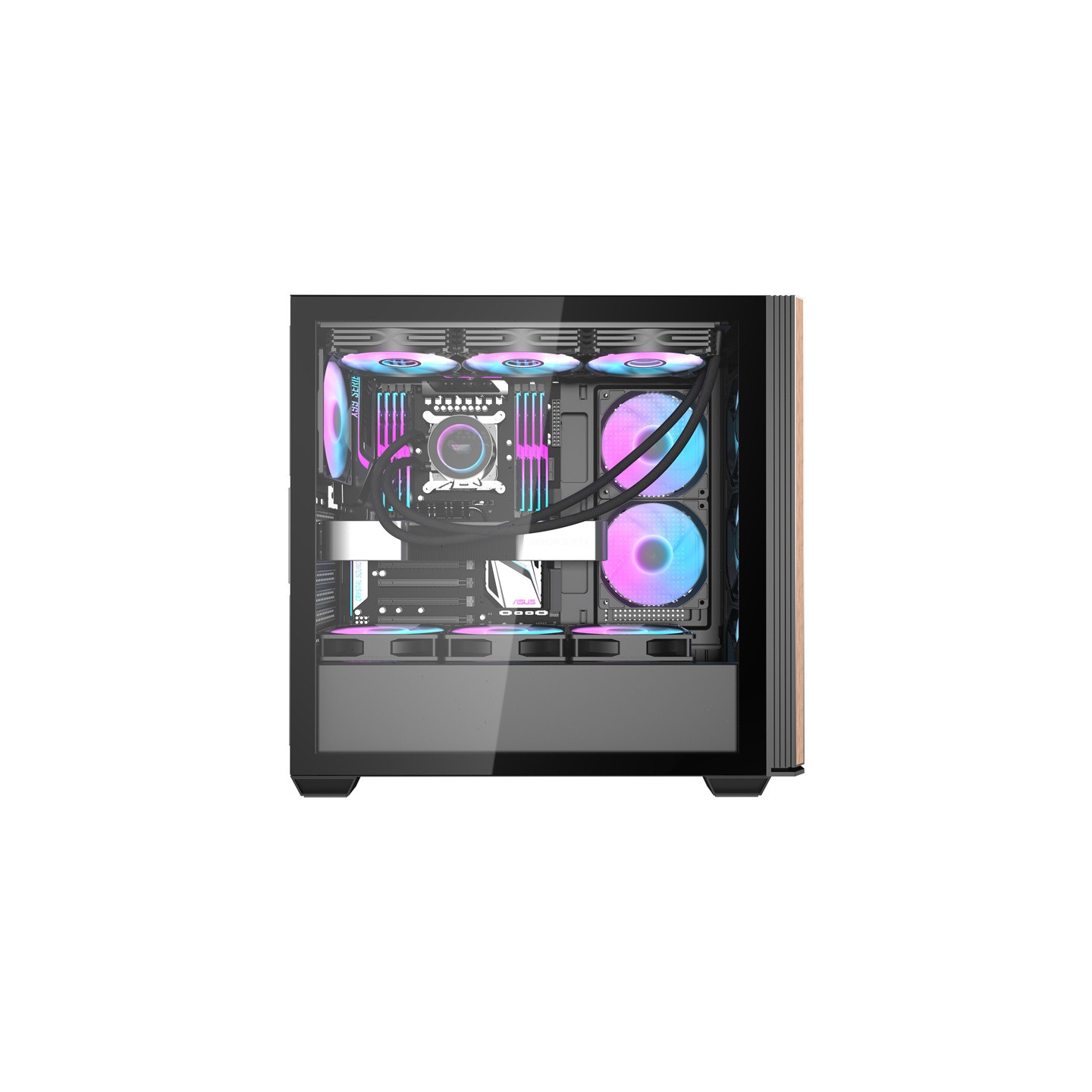 Darkflash DS900WS computer case (black) + 4 fans