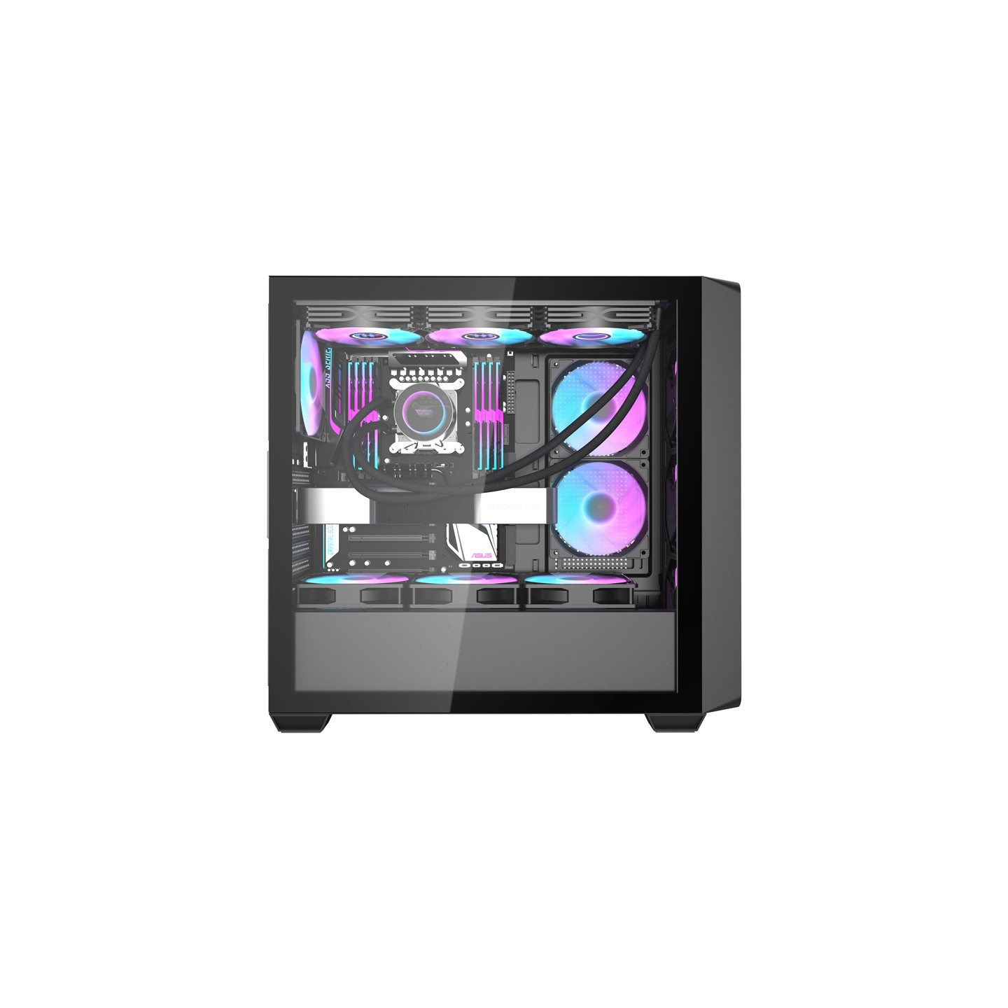 Darkflash DS900WD computer case (black) + 4 fans