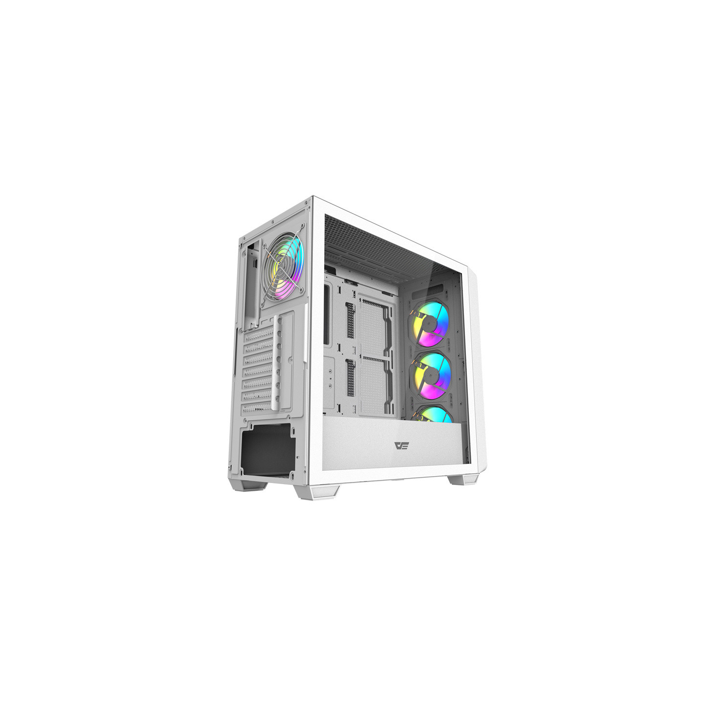 Darkflash DS900WD ATX computer case (White) + 4 fans