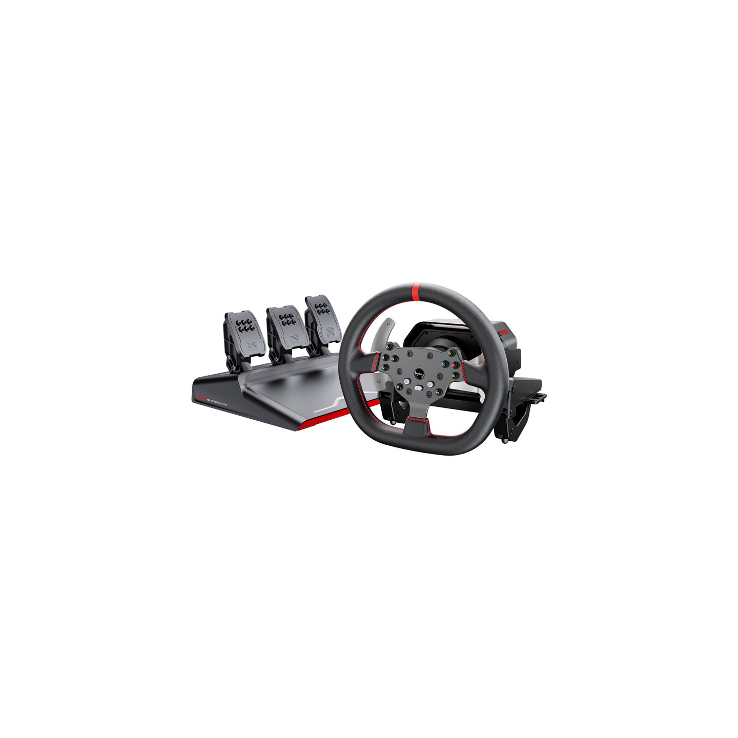PXN-V10 Pro gaming set - steering wheel + pedals + mounting clamps (PC / PS4 / Xbox One / Xbox Series X|S)