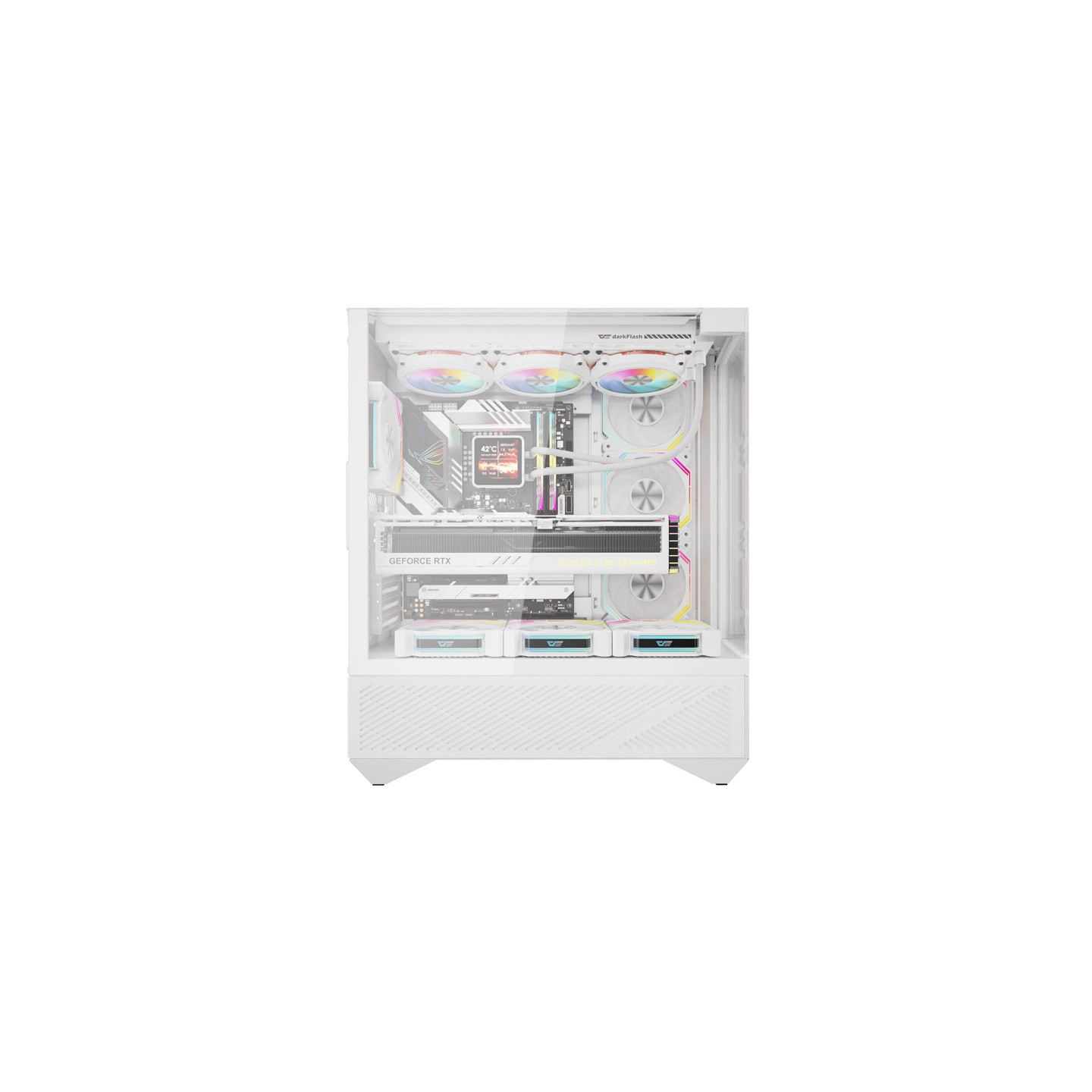 Darkflash DY460 computer case (White) + 4 ARGB fans