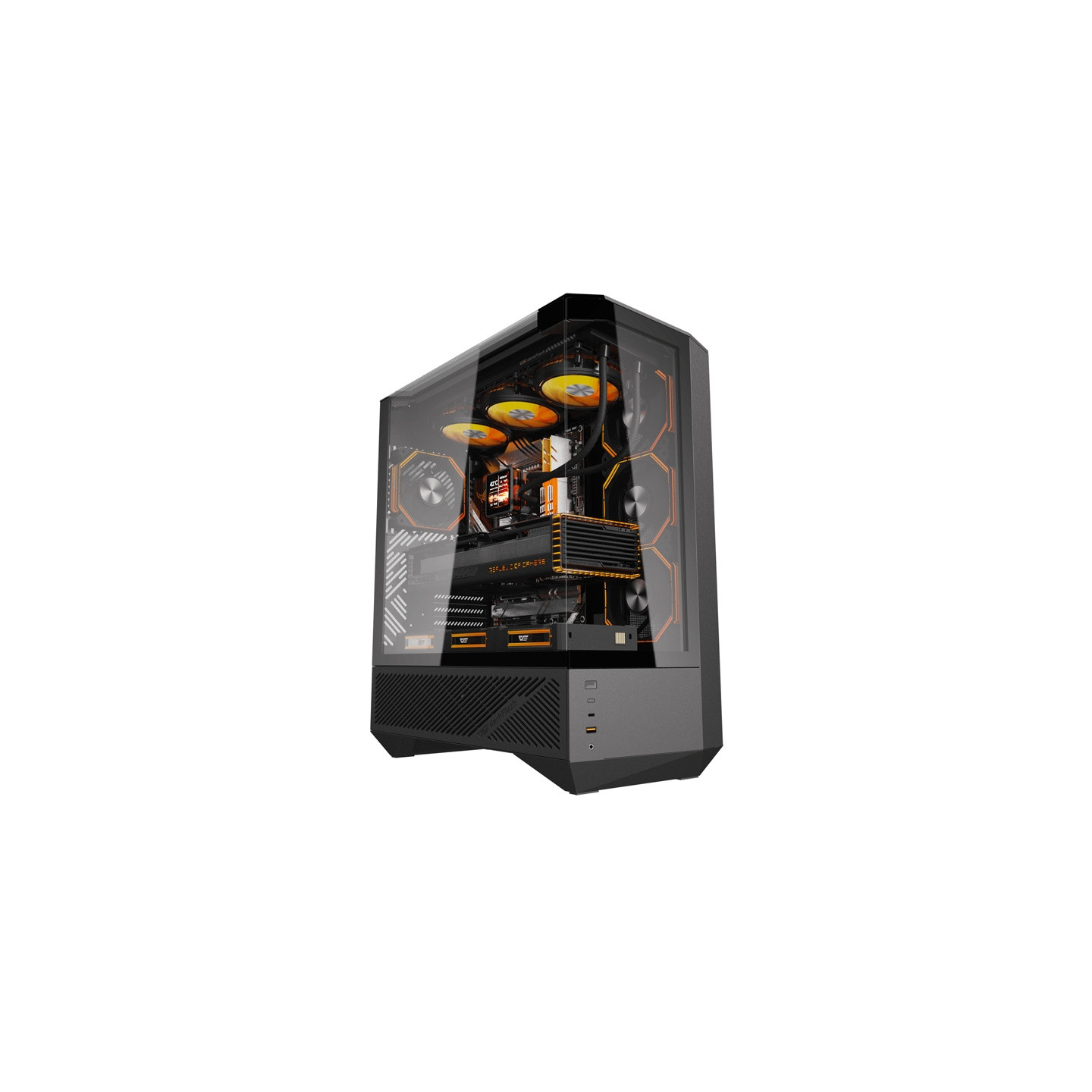 Darkflash DY460 computer case (Black) + 4 ARGB fans