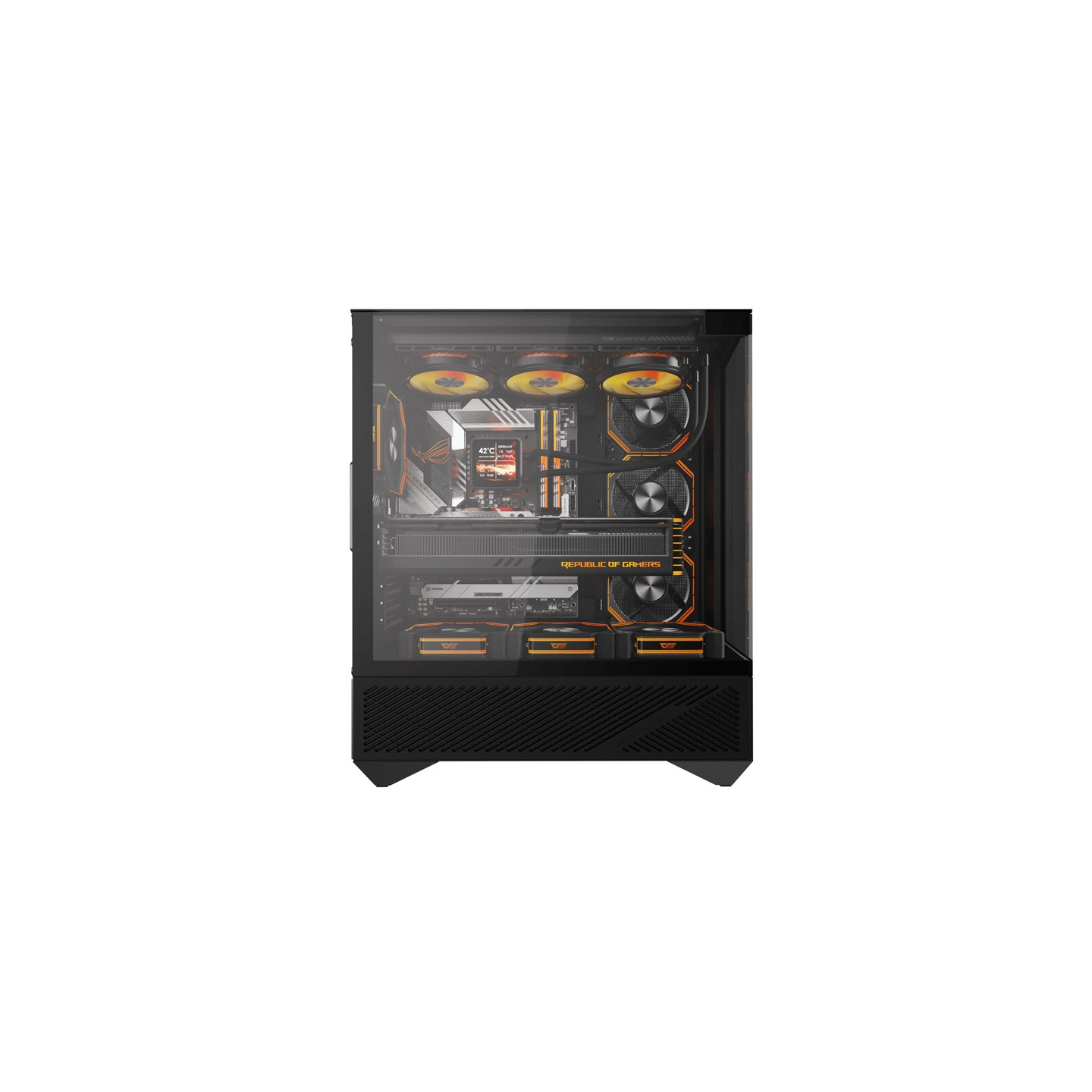 Darkflash DY460 computer case (Black) + 4 ARGB fans