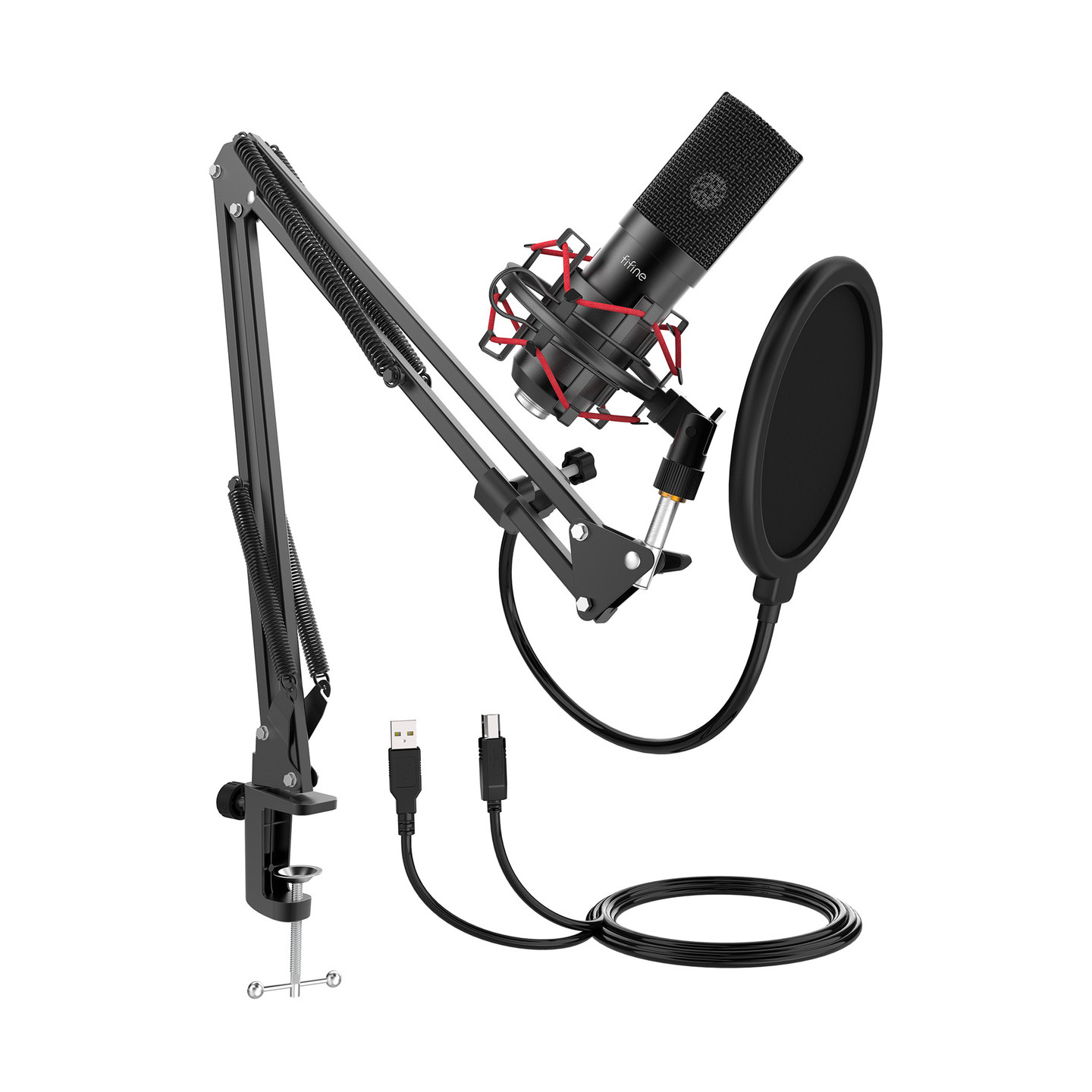 Condenser microphone with tripod Fifine T732 (black)