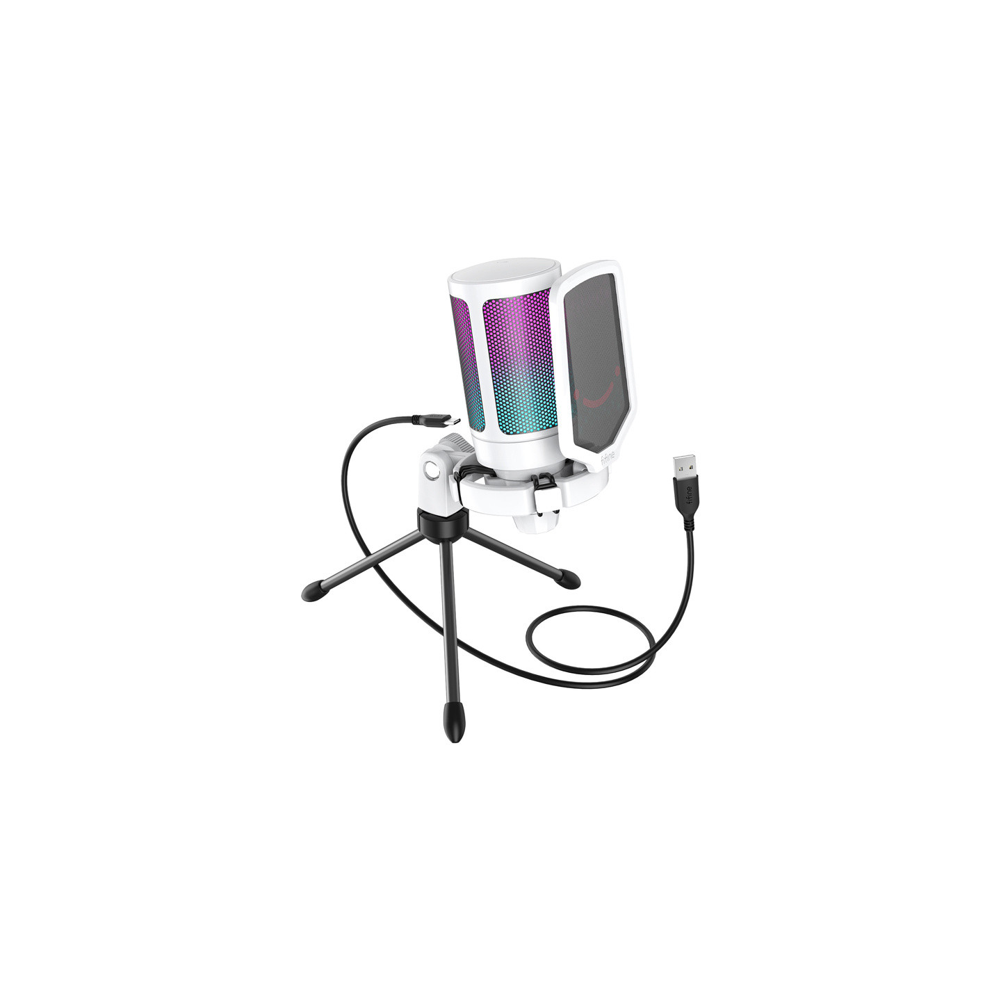 Fifine A6VW condenser gaming microphone (white)