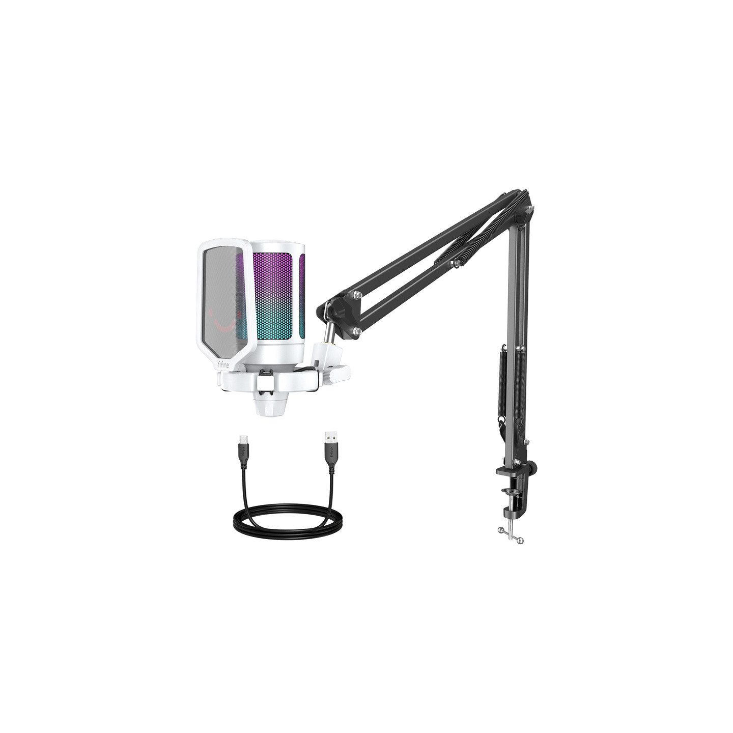 Fifine A6TW tripod gaming microphone (white)