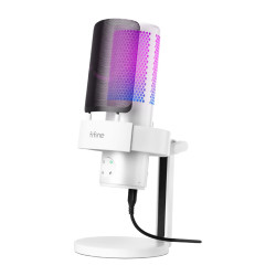 View product Fifine A9W studio microphone with stand (white)