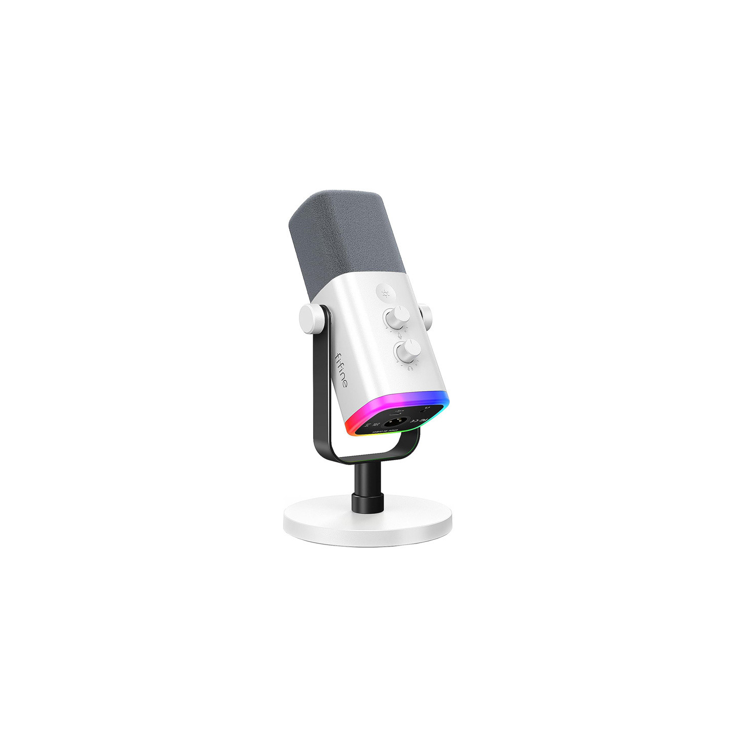 Fifine AM8W dynamic microphone with stand (white)