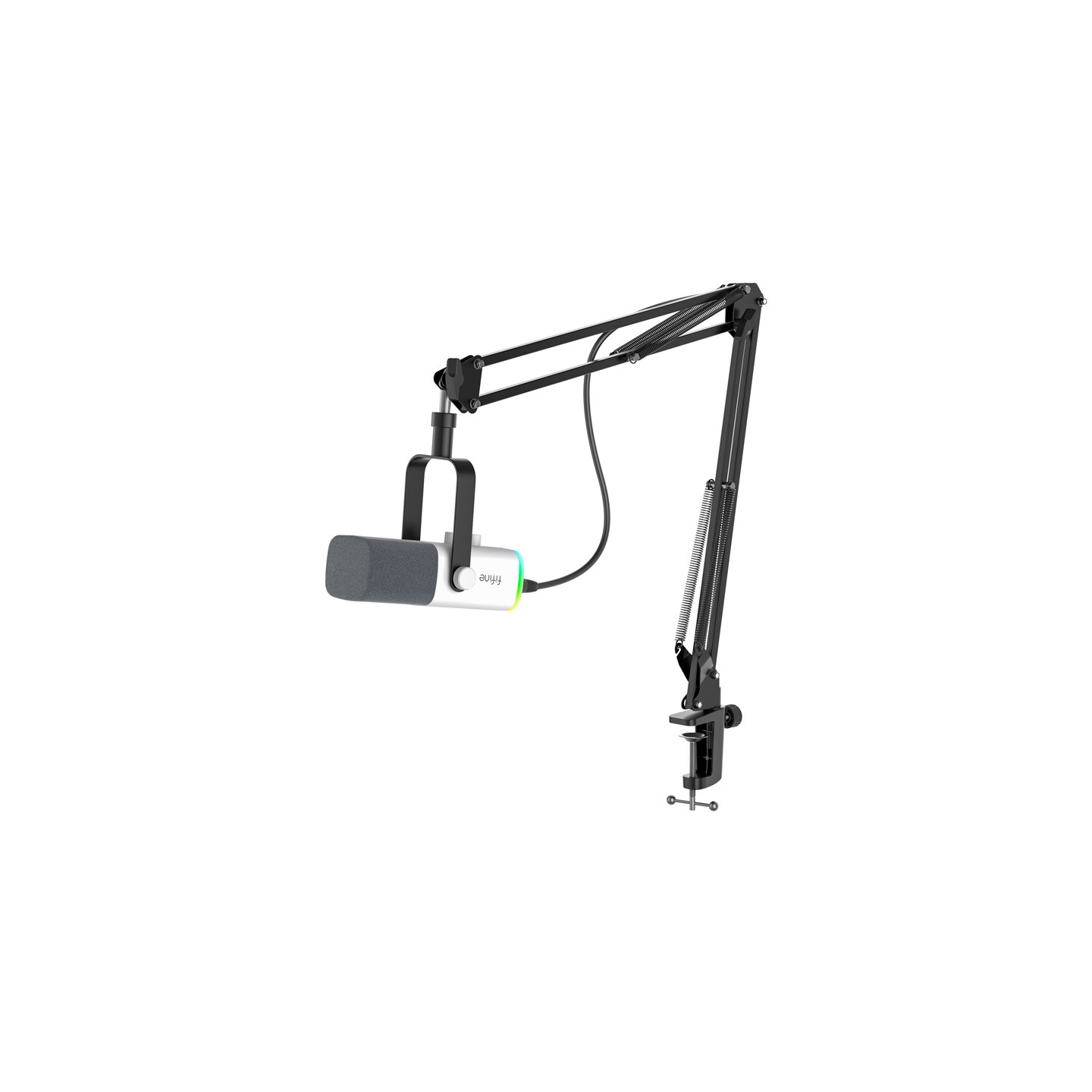 Fifine AM8TW gaming microphone with boom arm (white)