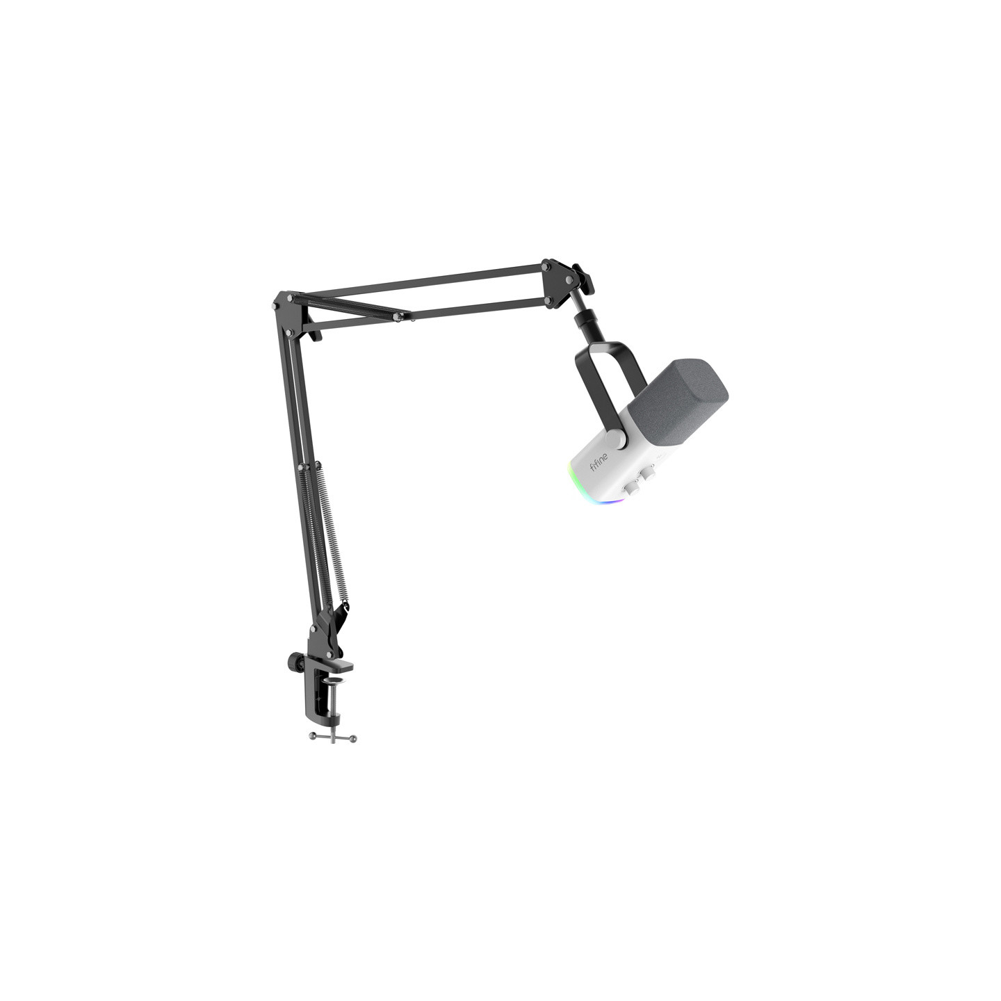 Fifine AM8TW gaming microphone with boom arm (white)