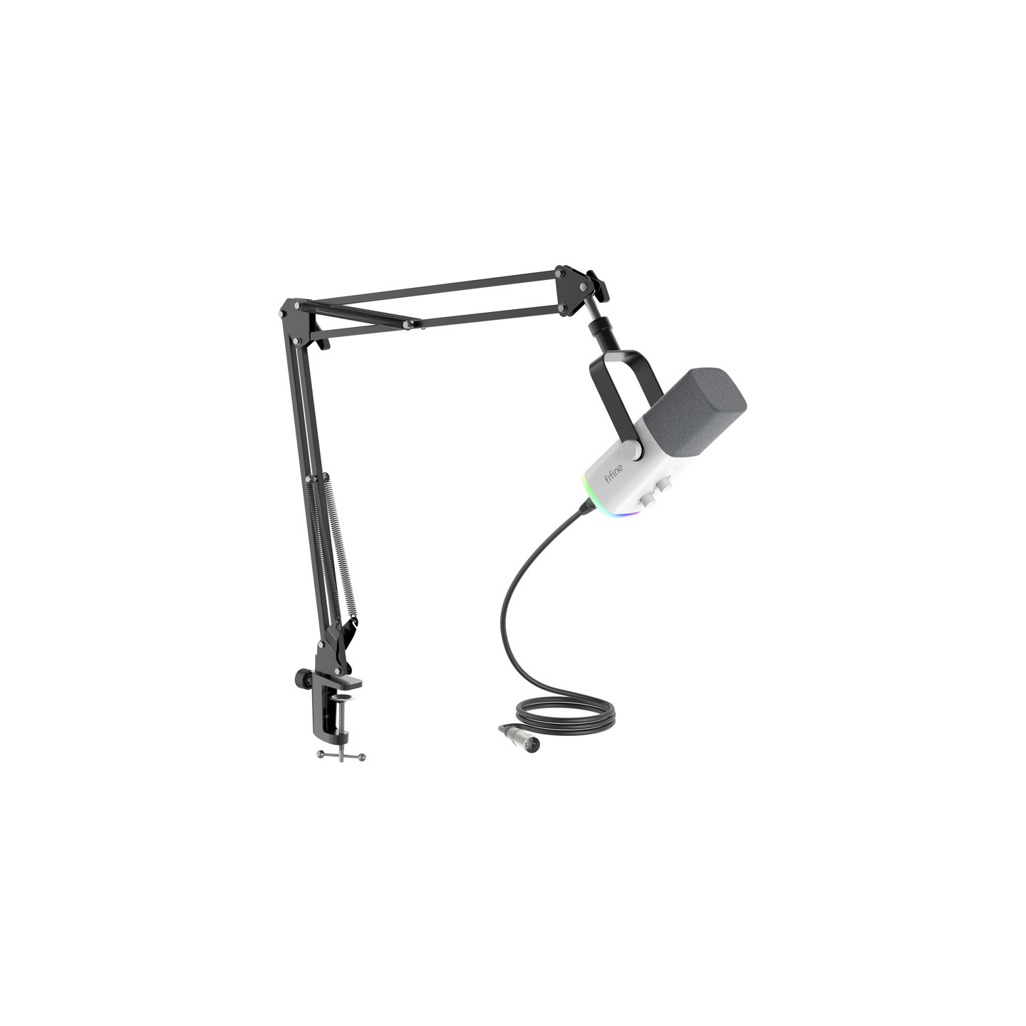 Fifine AM8TW gaming microphone with boom arm (white)