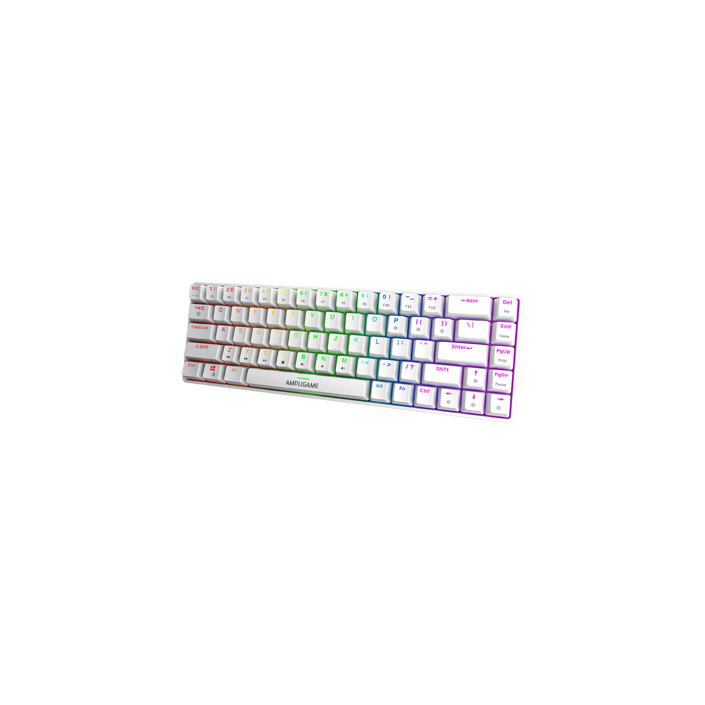 Fifine GK1W mechancial keyboard, 65% RGB (white)