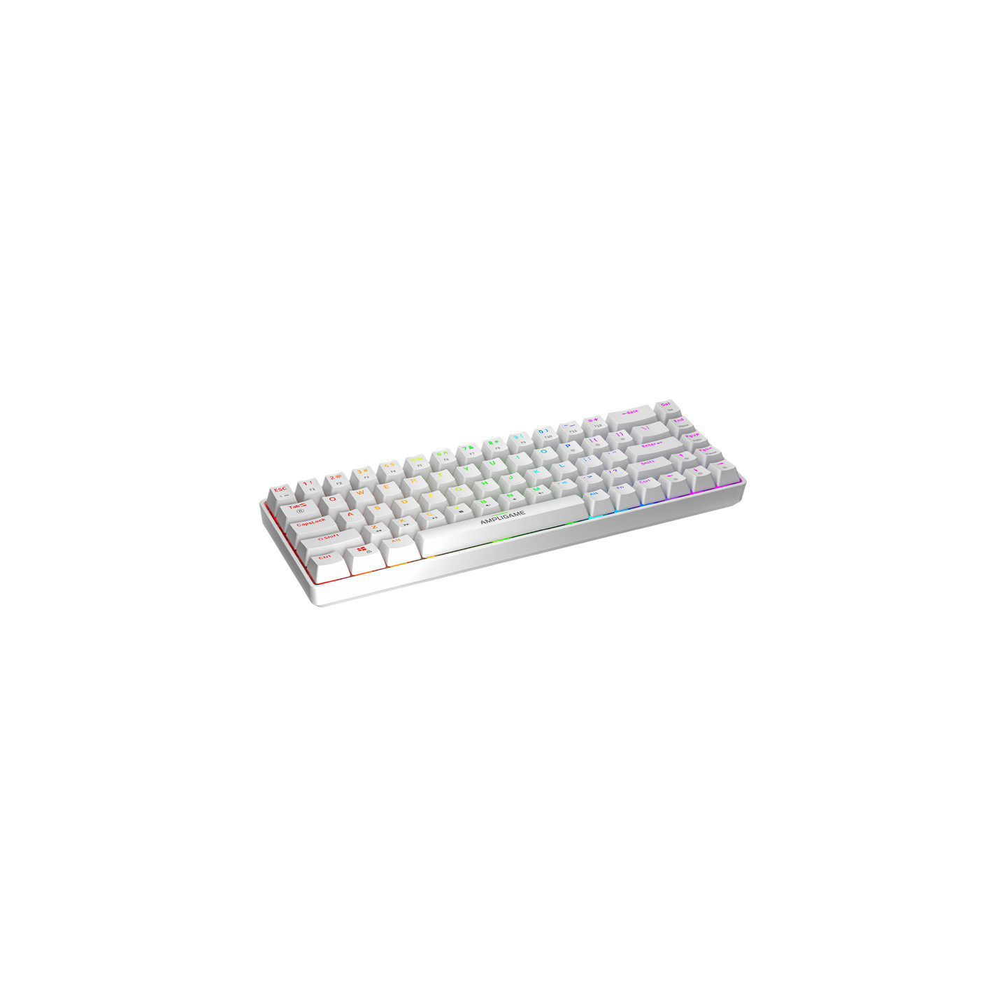 Fifine GK1W mechancial keyboard, 65% RGB (white)