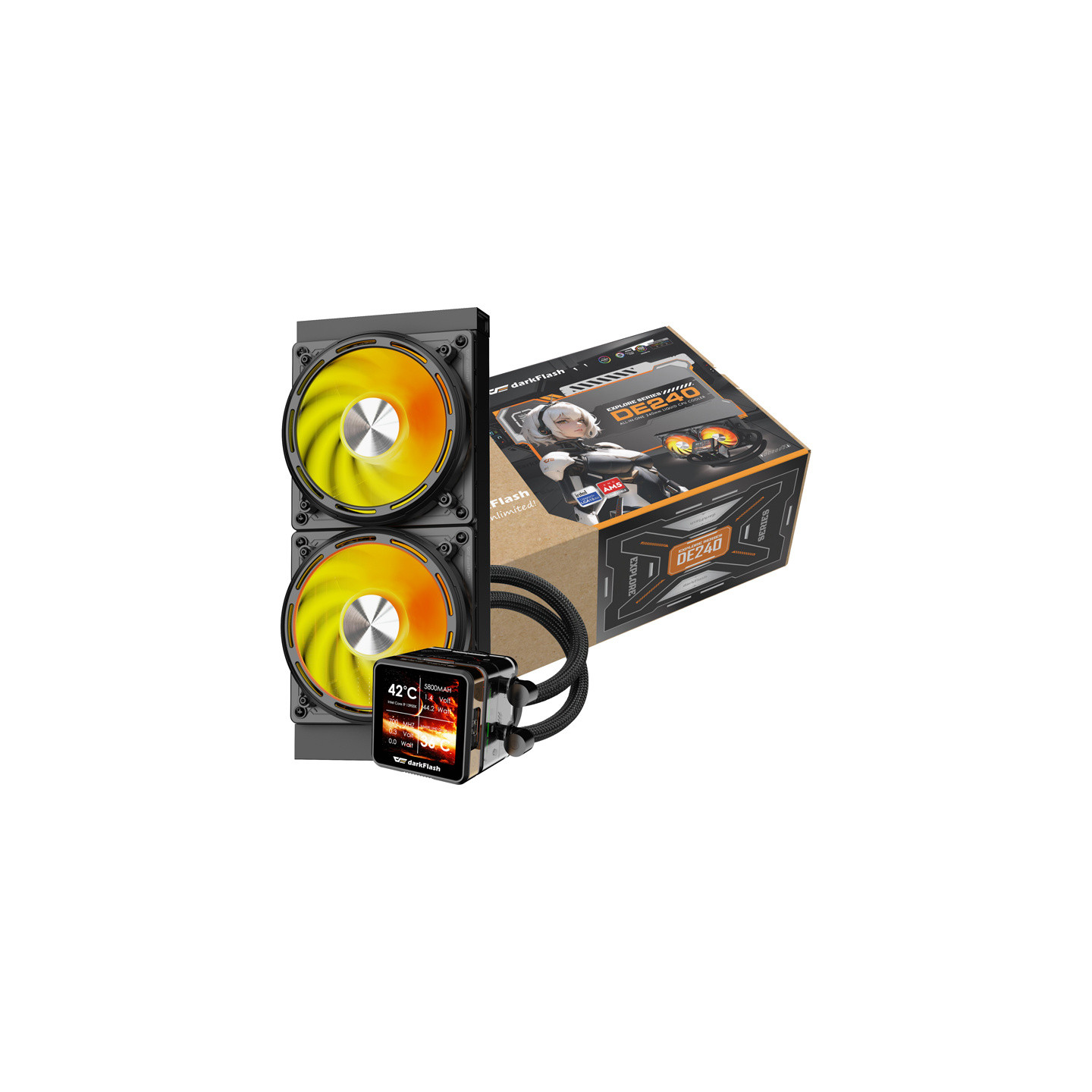 CPU water cooling DE240 (black)