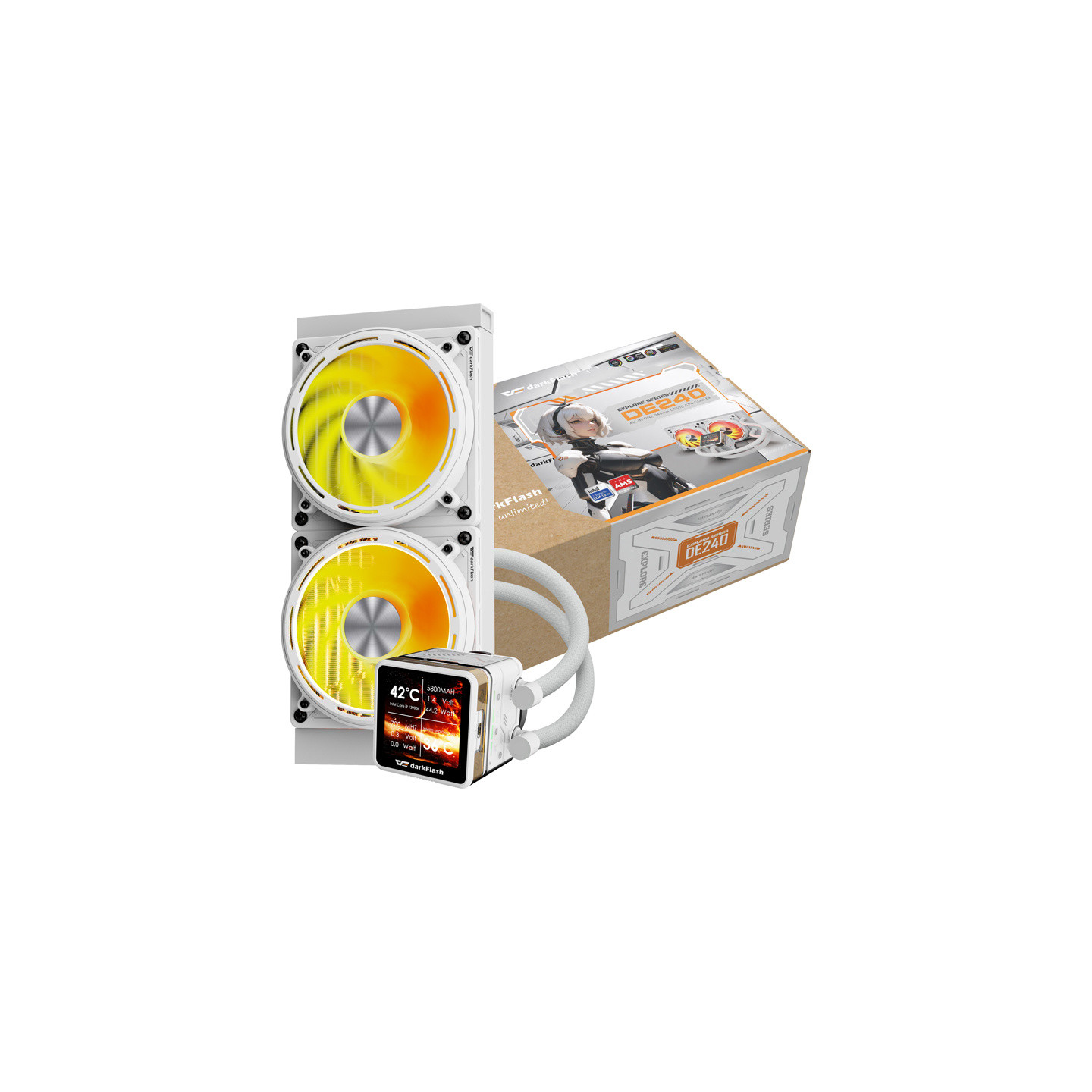 Water cooling for the processor DE240 (white)