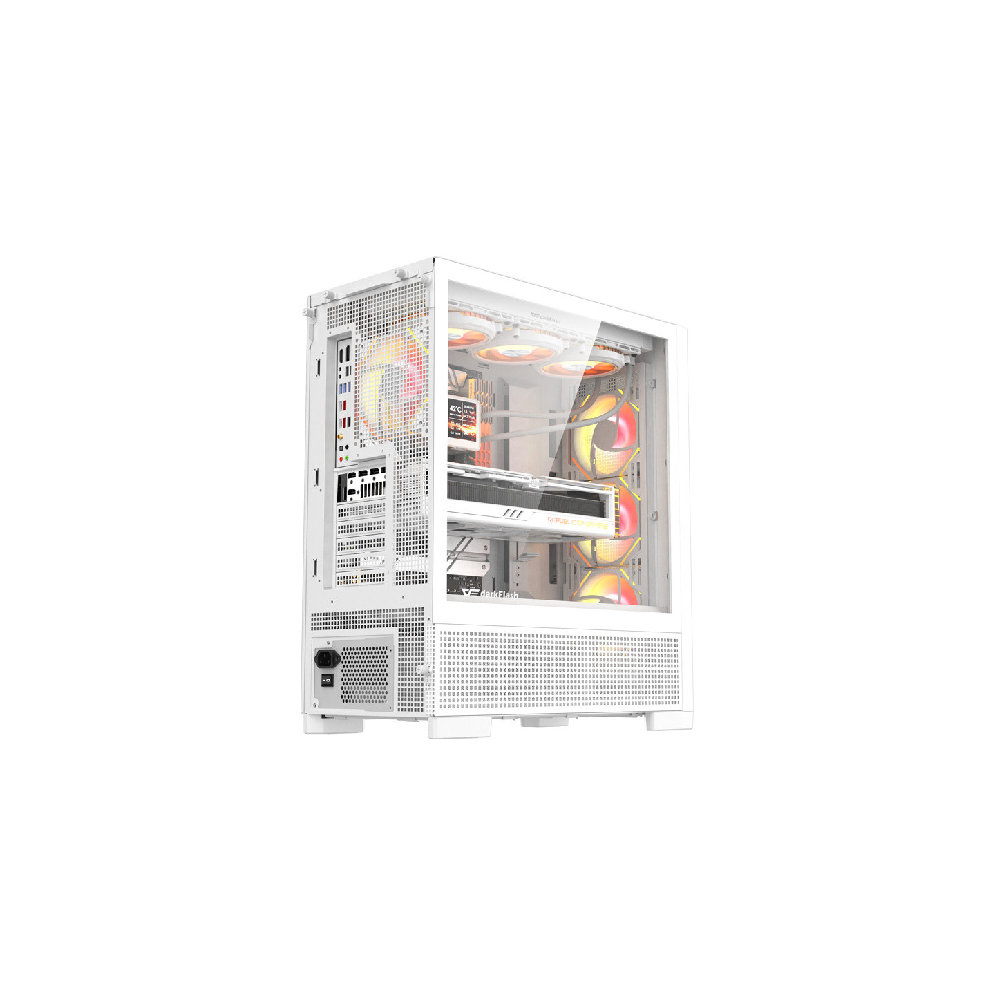 DarkFlash AIRNOVA computer case (white) + 3 fans