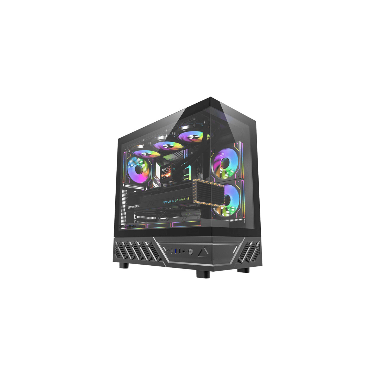 DarkFlash DS950 computer case (black) + 6 fans