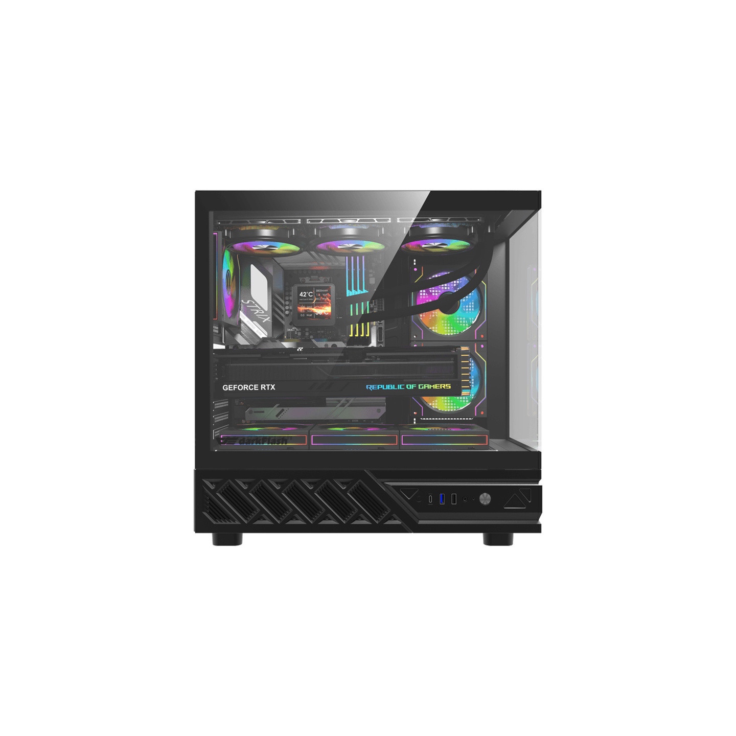 DarkFlash DS950 computer case (black) + 6 fans
