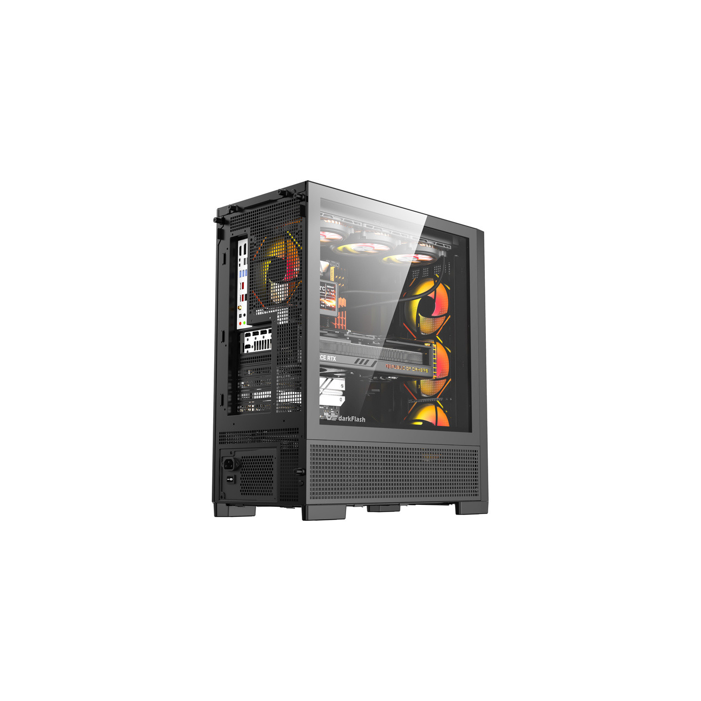 DarkFlash AIRNOVA computer case (black) + 3 fans