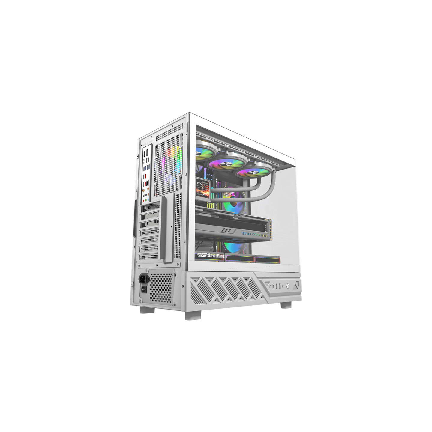 DarkFlash DS950 computer case (white) + 6 fans