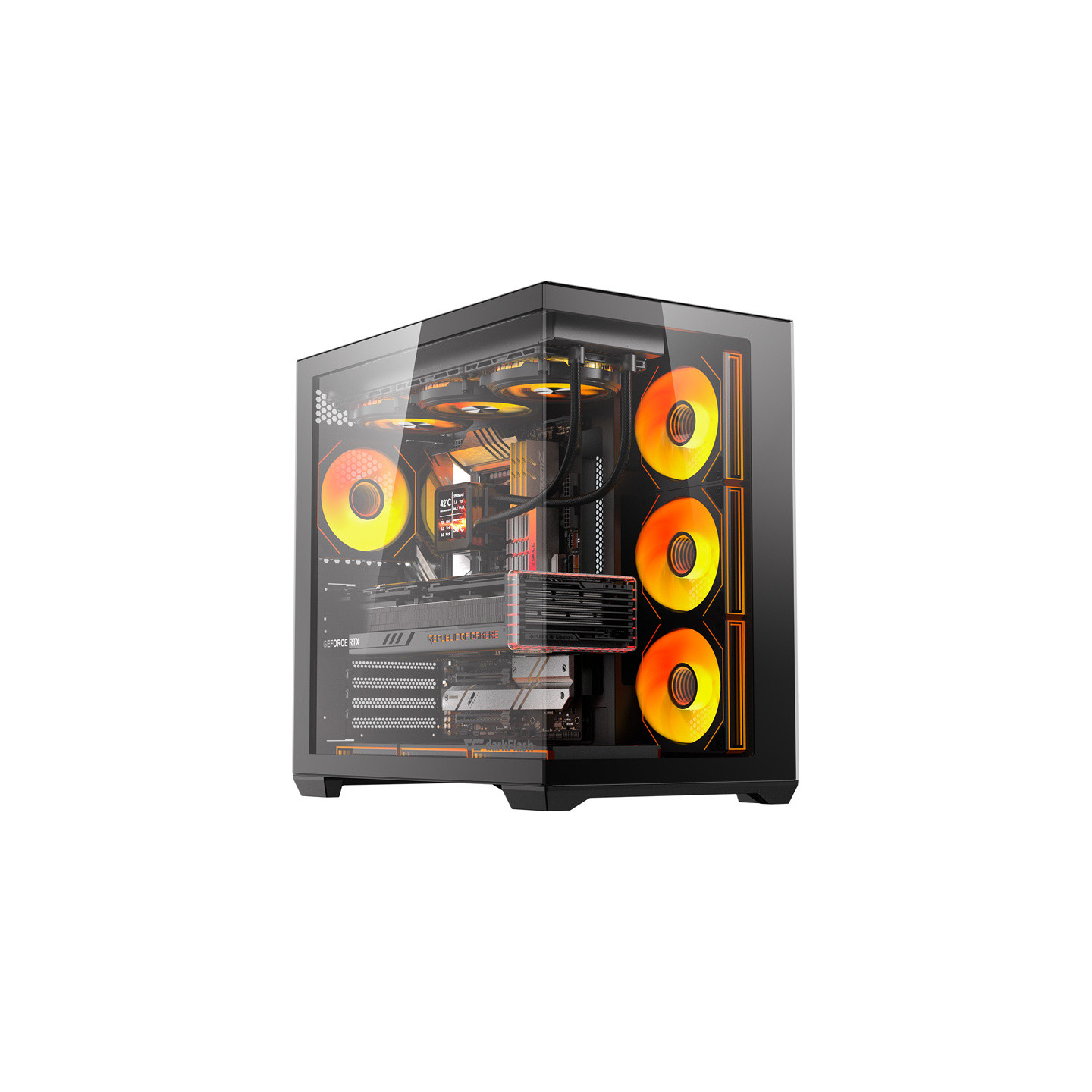 DarkFlash C280 computer case (black) + 7 fans