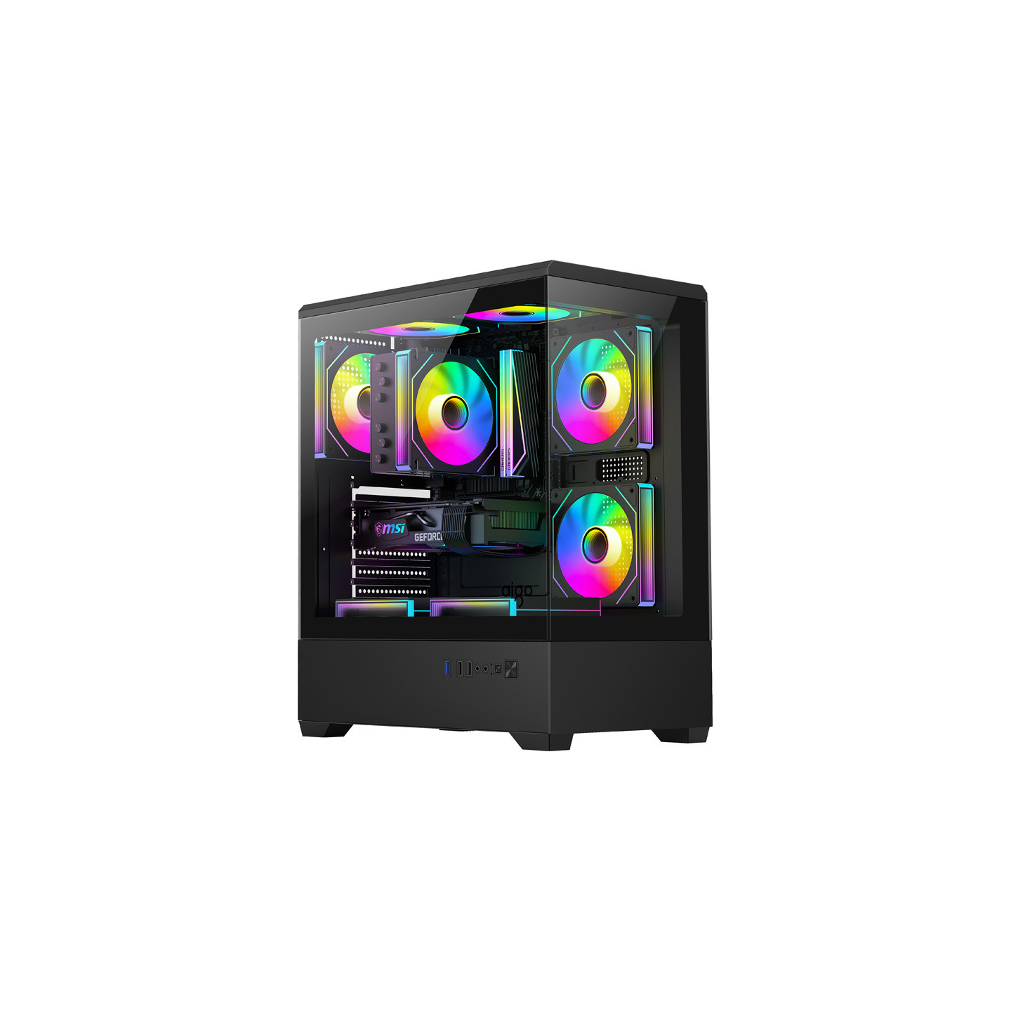 DarkFlash C365 computer case (black) + 5 fans