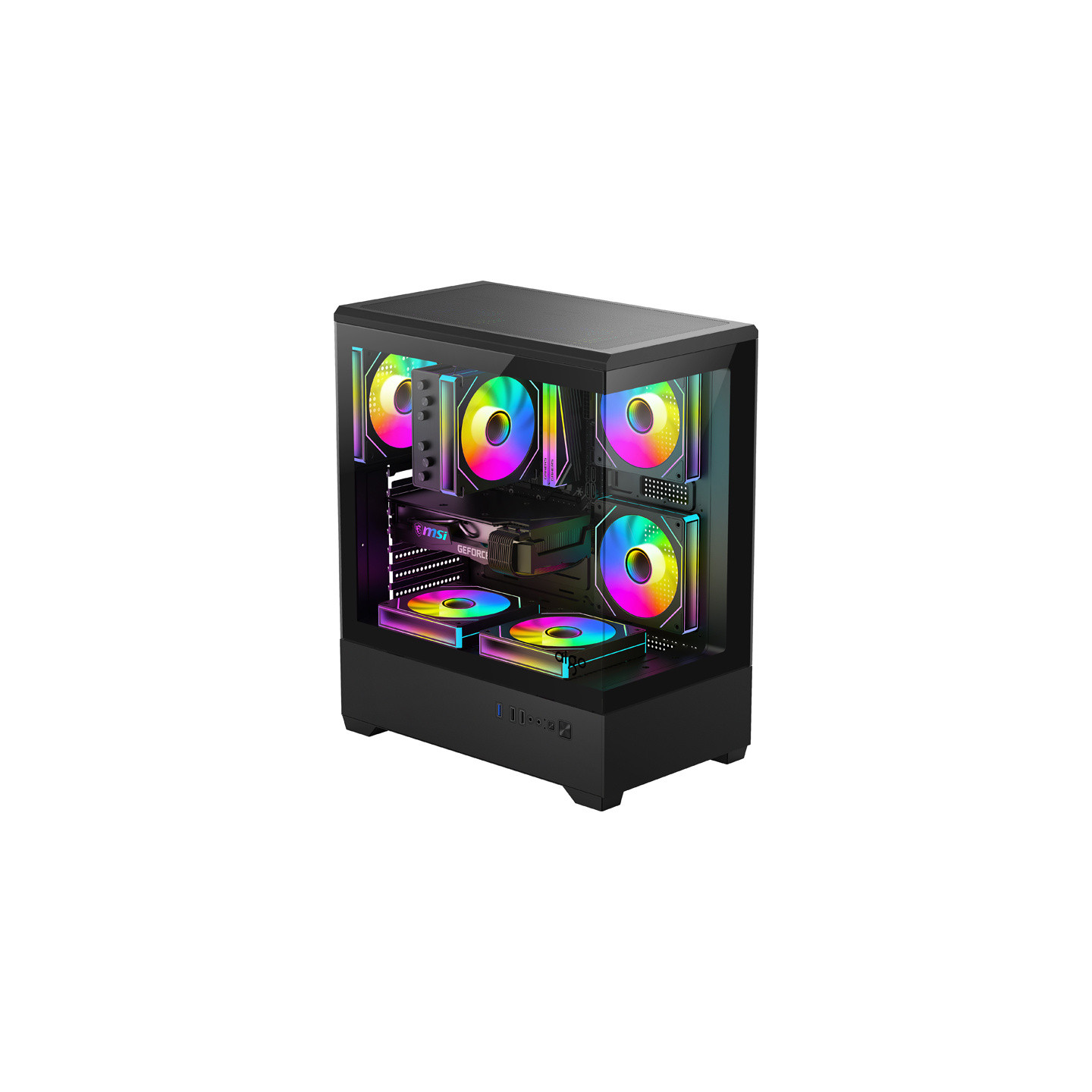 DarkFlash C365 computer case (black) + 5 fans