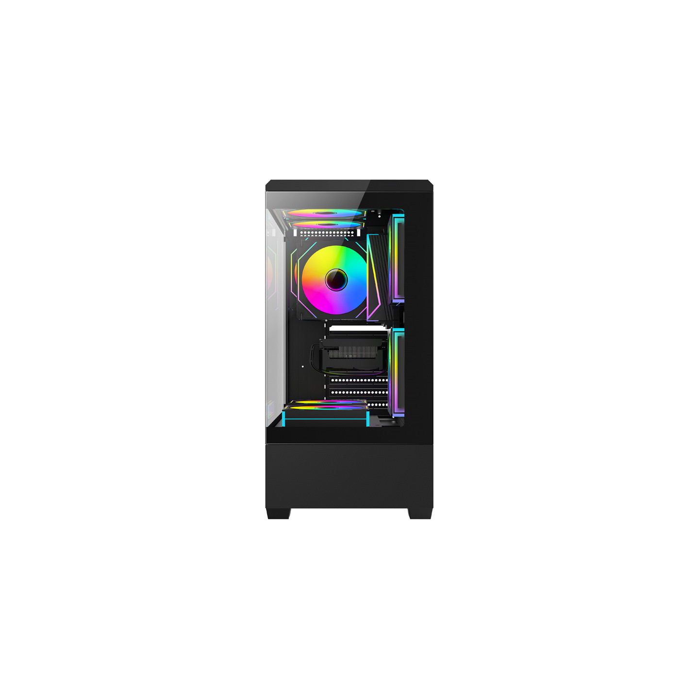 DarkFlash C365 computer case (black) + 5 fans