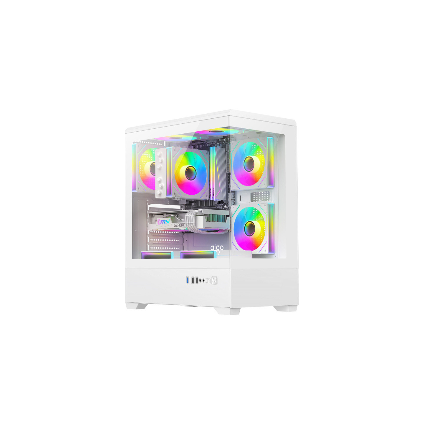 DarkFlash C365 computer case (white) + 5 fans