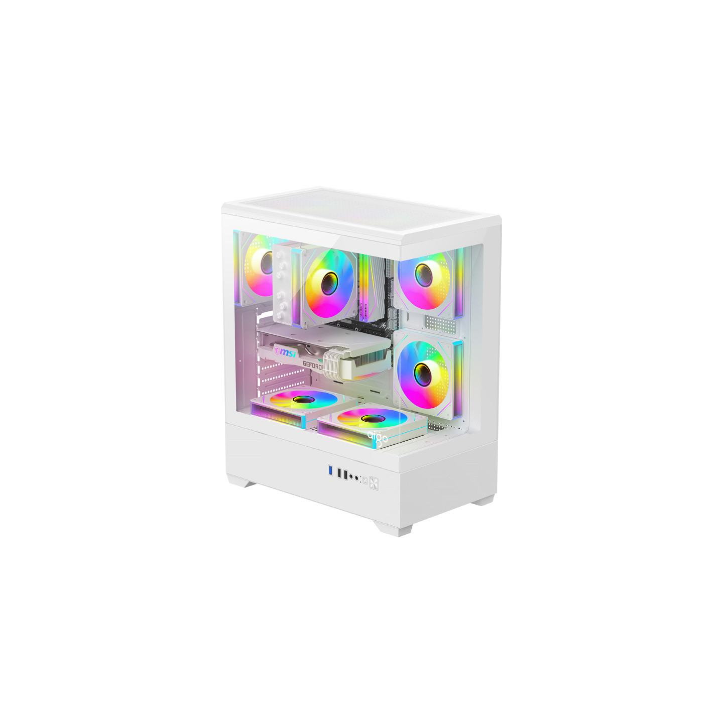 DarkFlash C365 computer case (white) + 5 fans